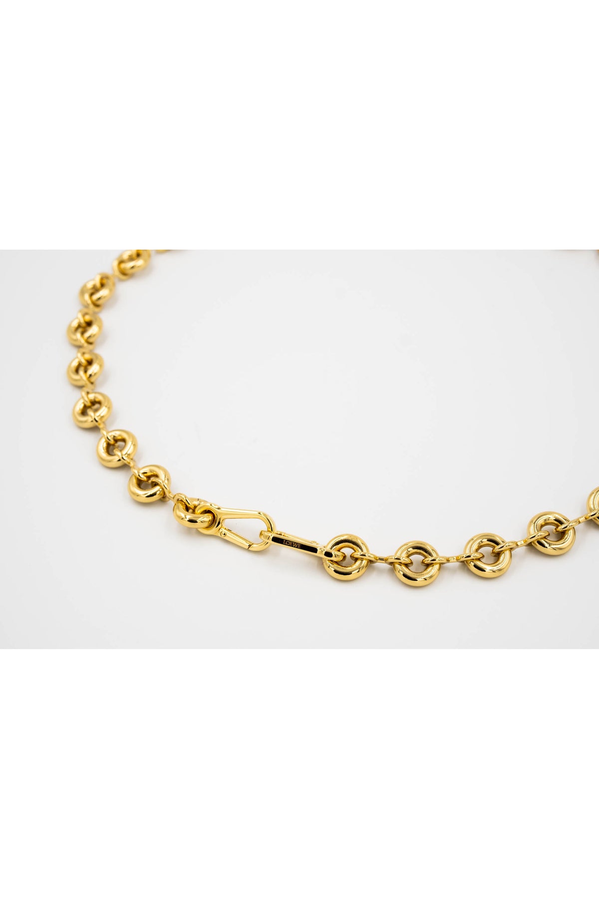 Loewe Gold Tone Donut Chain Link Necklace