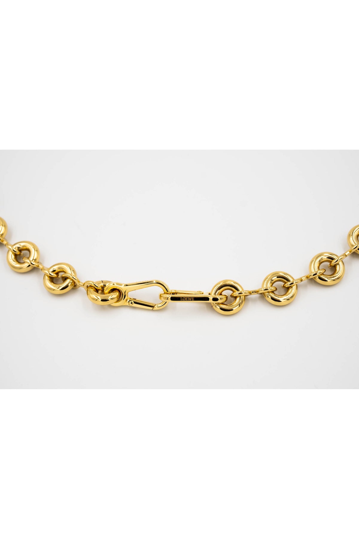 Loewe Gold Tone Donut Chain Link Necklace