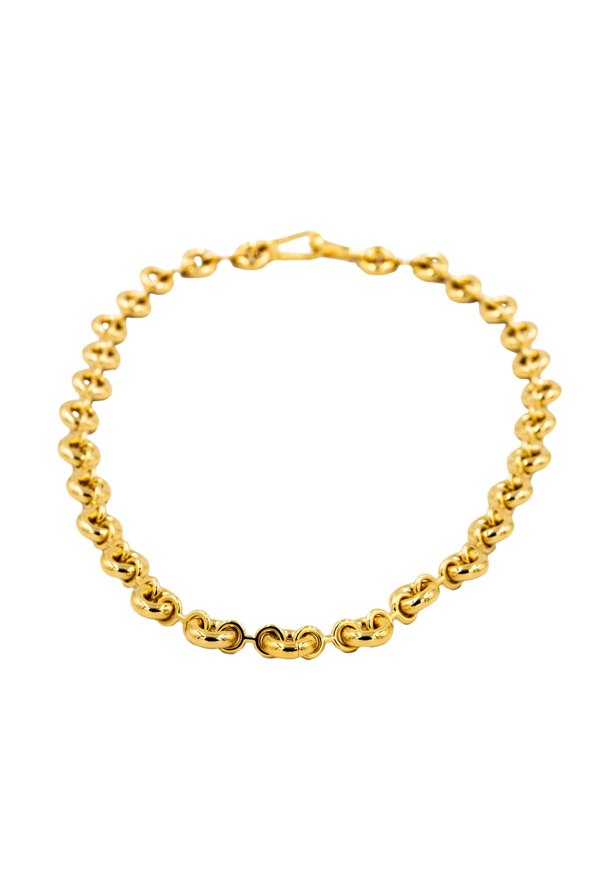 Loewe Gold Tone Donut Chain Link Necklace
