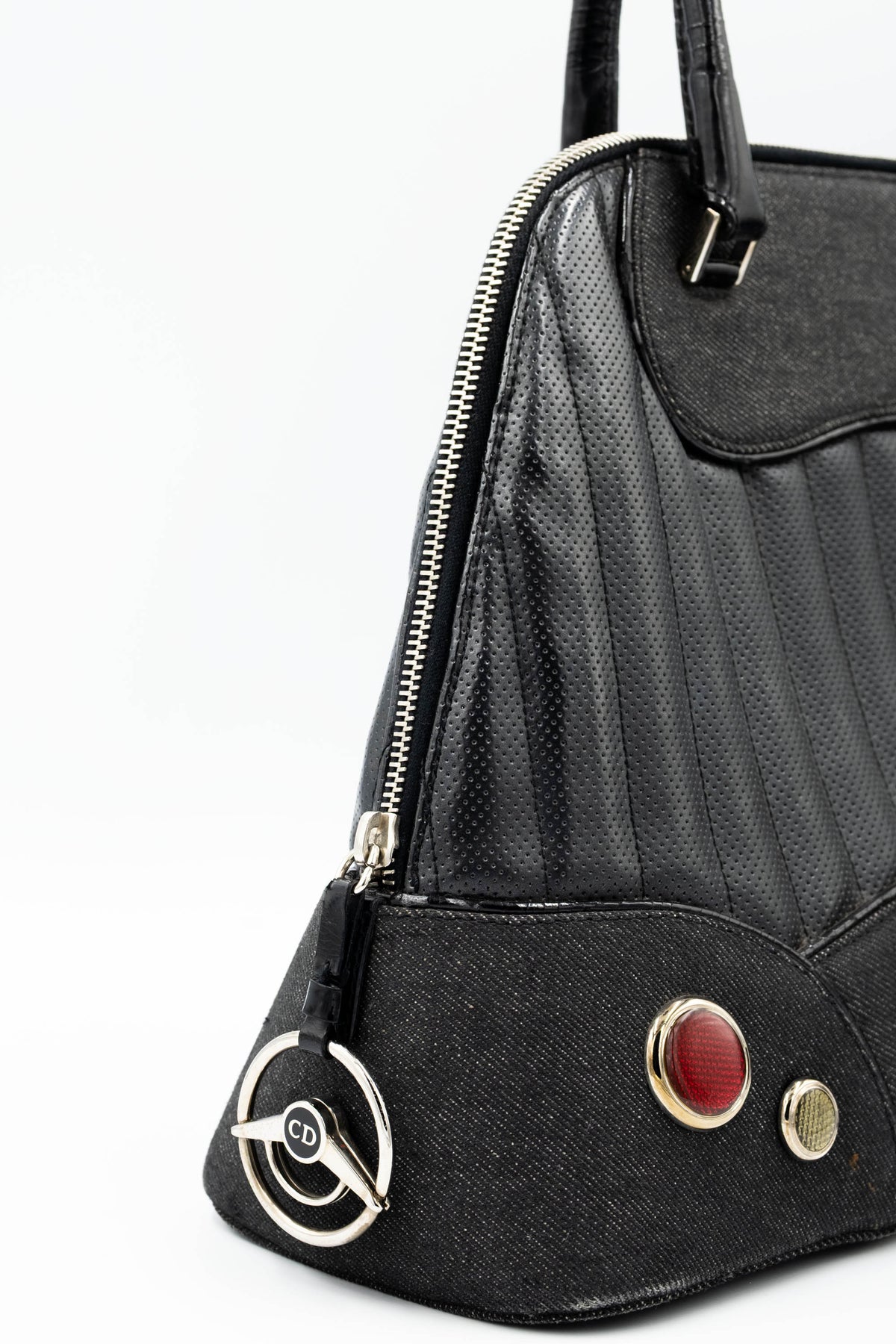 Christian Dior Black Montaigne Chris Cadillac Top Handle Purse 2001