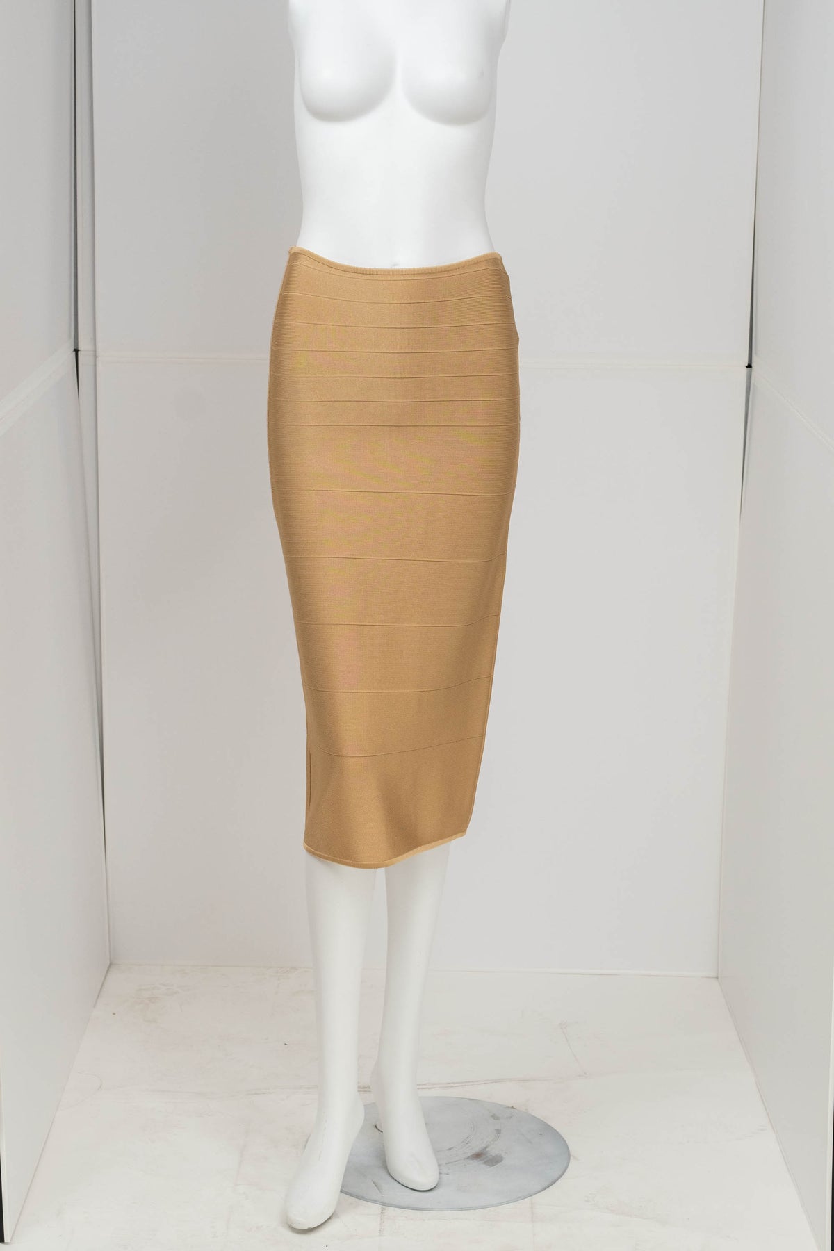 Herve Leger Paris Gold Skirt Set Size Large