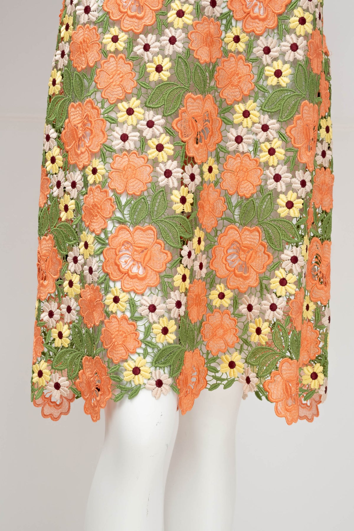 Dolce & Gabbana Multicolor Floral Guipere Lace Long Sleeve Dress Size 42/6