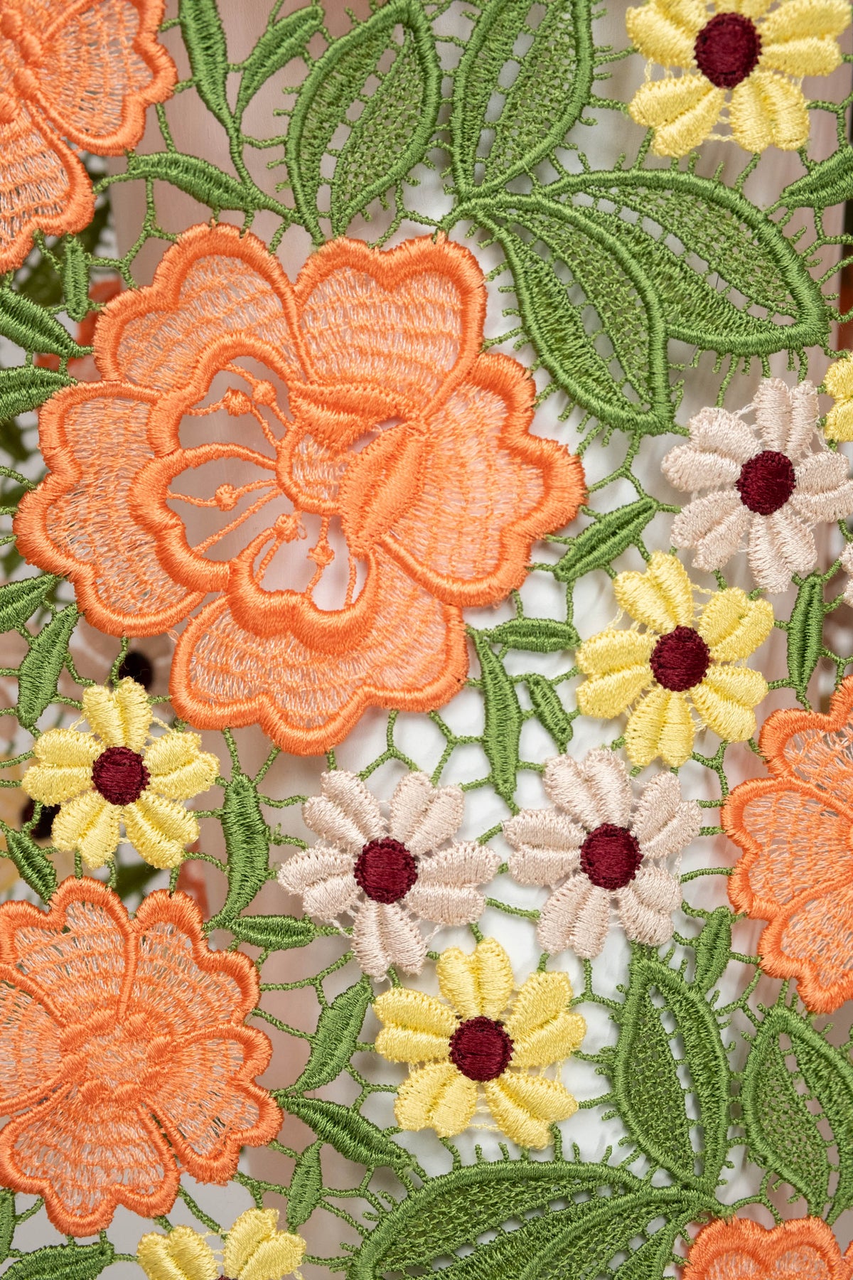 Dolce & Gabbana Multicolor Floral Guipere Lace Long Sleeve Dress Size 42/6