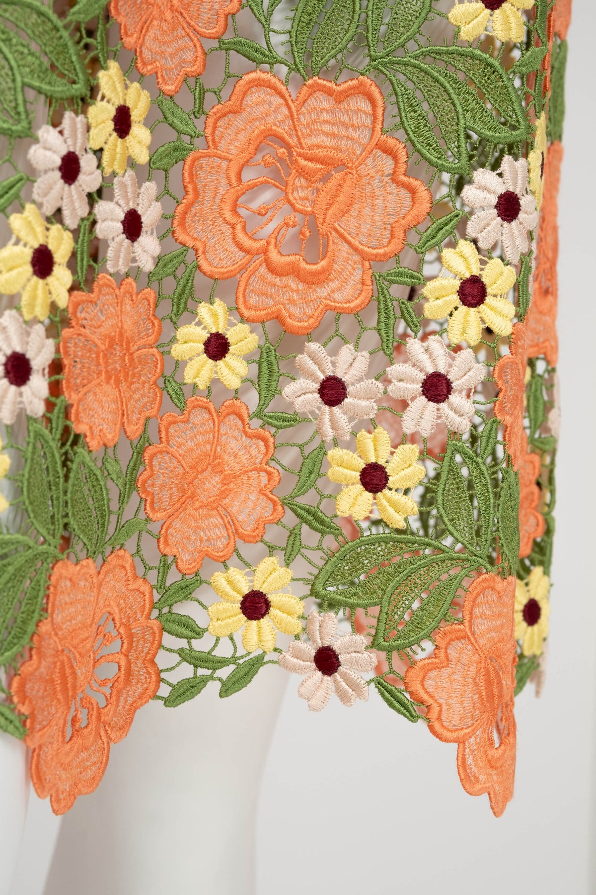 Dolce & Gabbana Multicolor Floral Guipere Lace Long Sleeve Dress Size 42/6