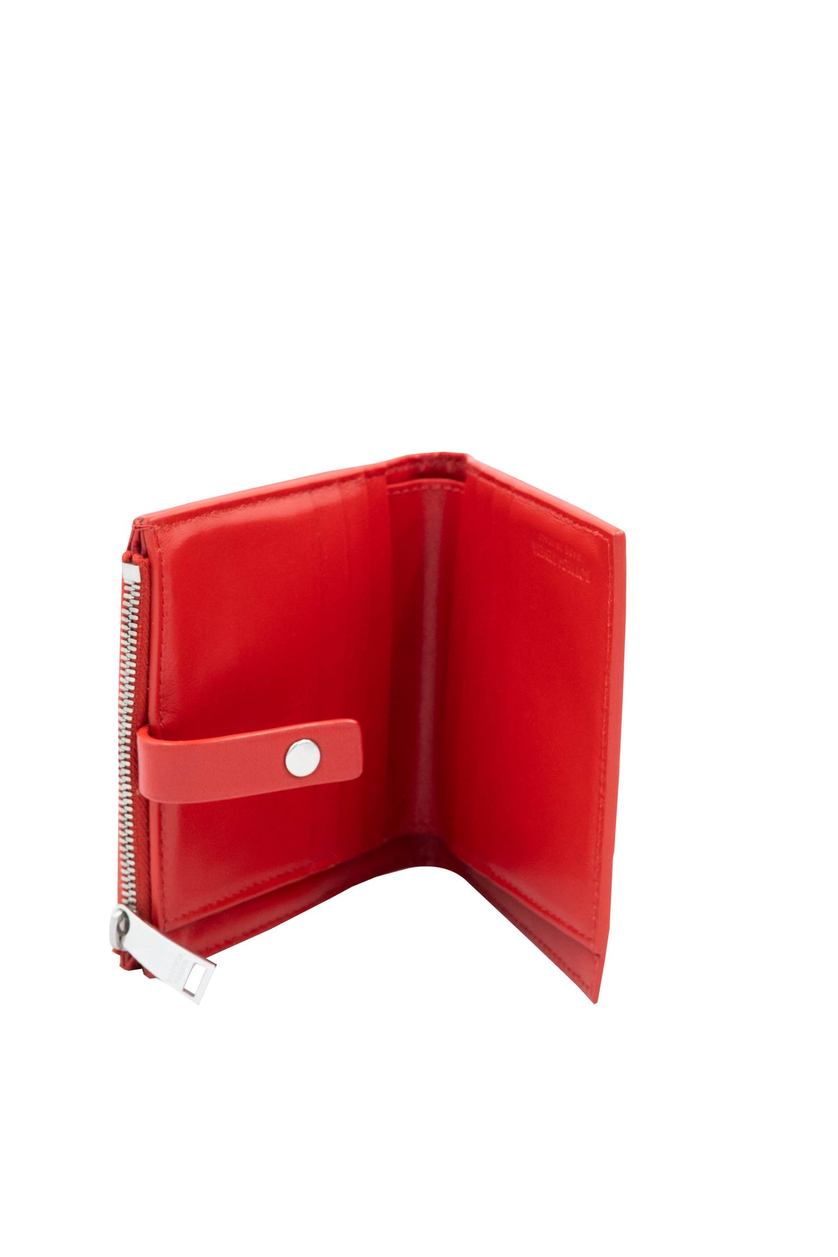 Bottega Veneta Red Square Med Weave Intrecciato Wallet Size Small