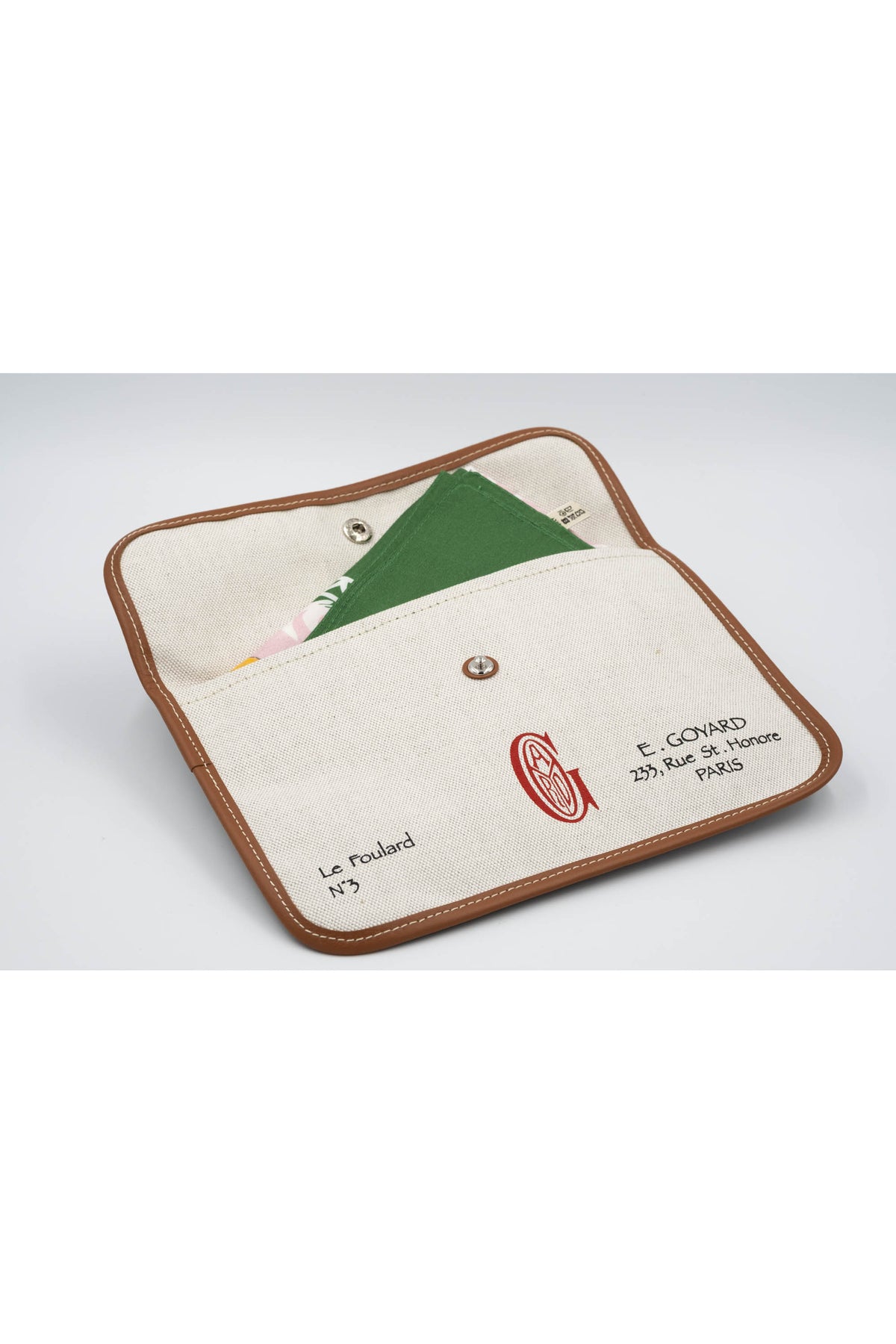 Goyard Green Multi Color No. 3 Silk Scarf & Pouch 70cm