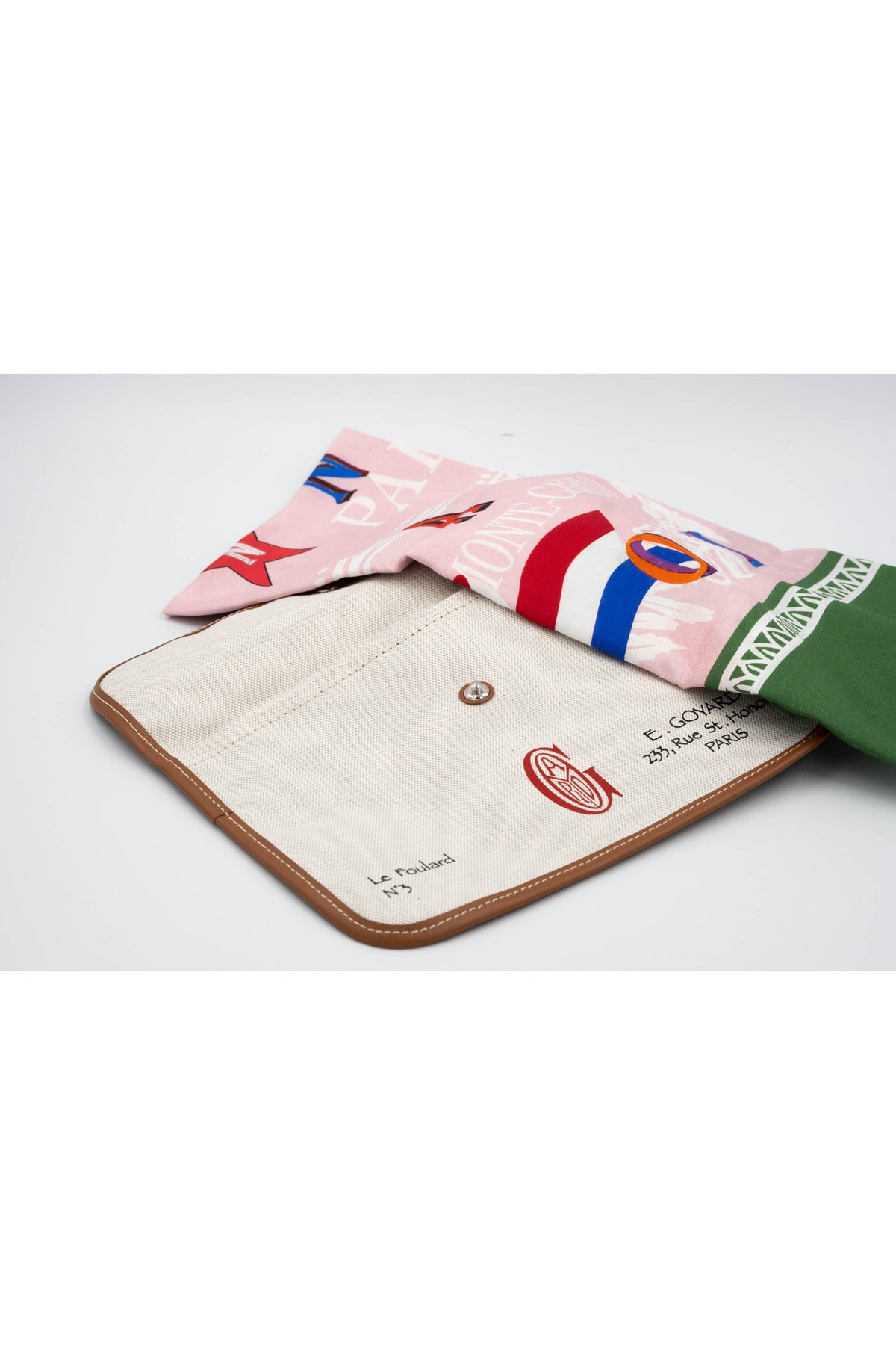 Goyard Green Multi Color No. 3 Silk Scarf & Pouch 70cm