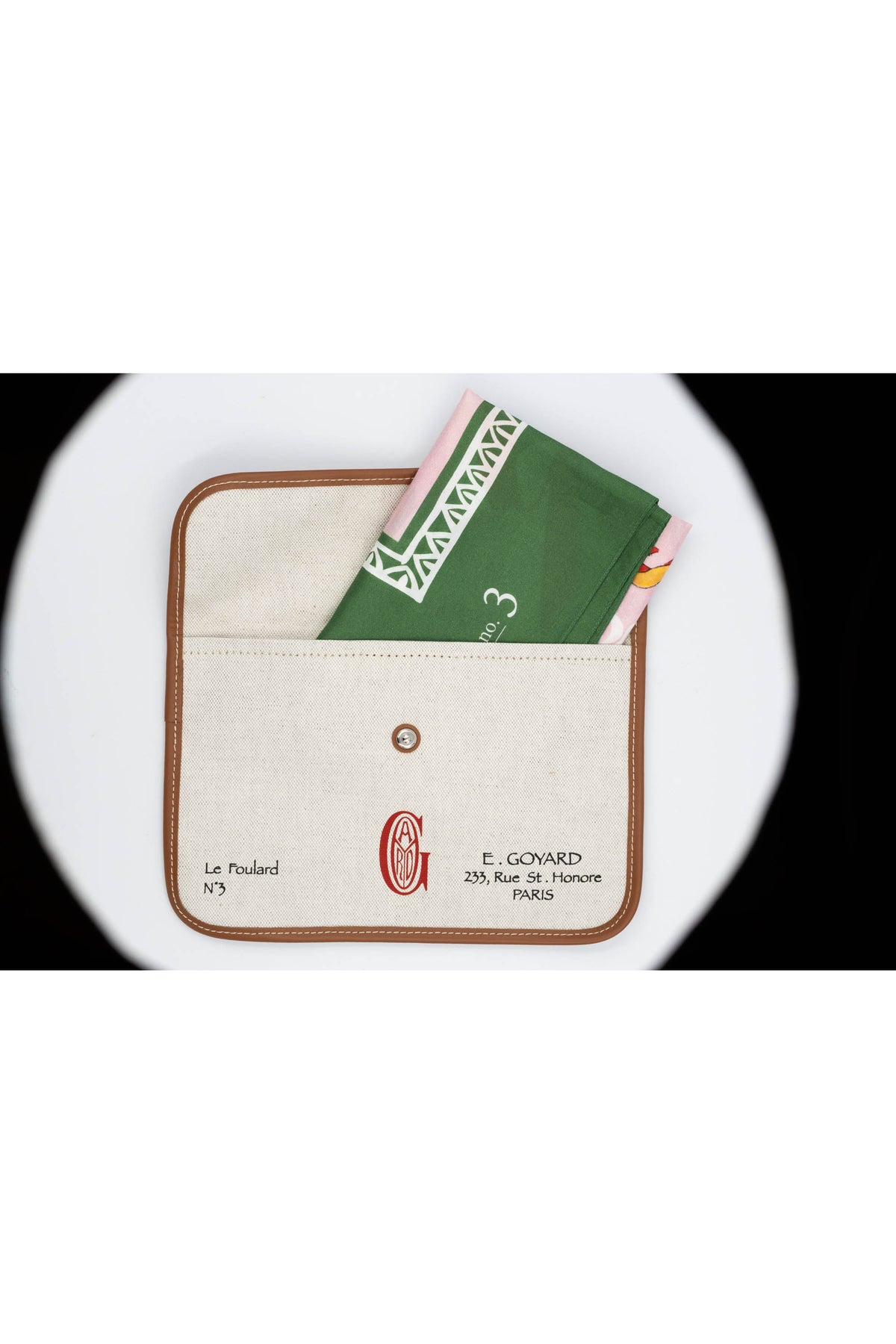 Goyard Green Multi Color No. 3 Silk Scarf & Pouch 70cm
