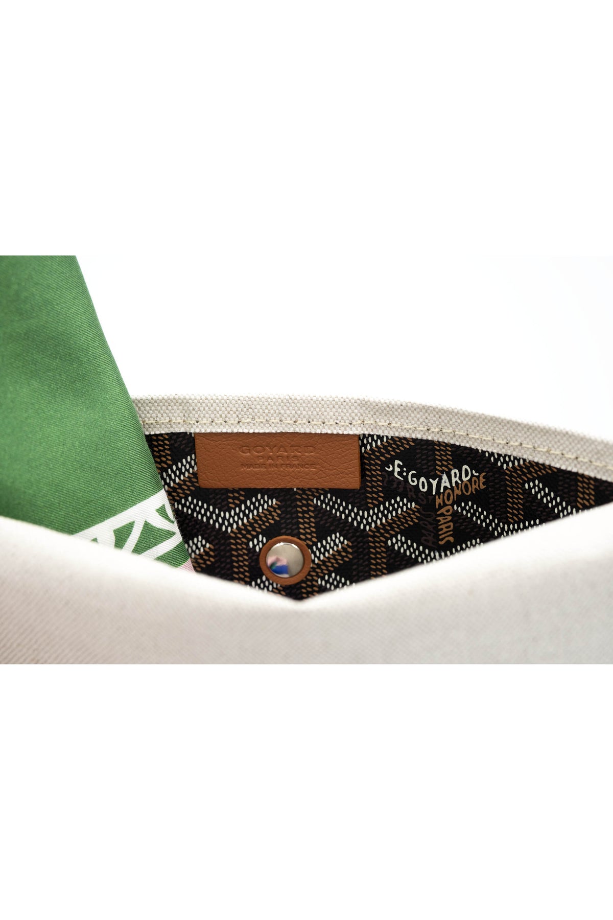 Goyard Green Multi Color No. 3 Silk Scarf & Pouch 70cm