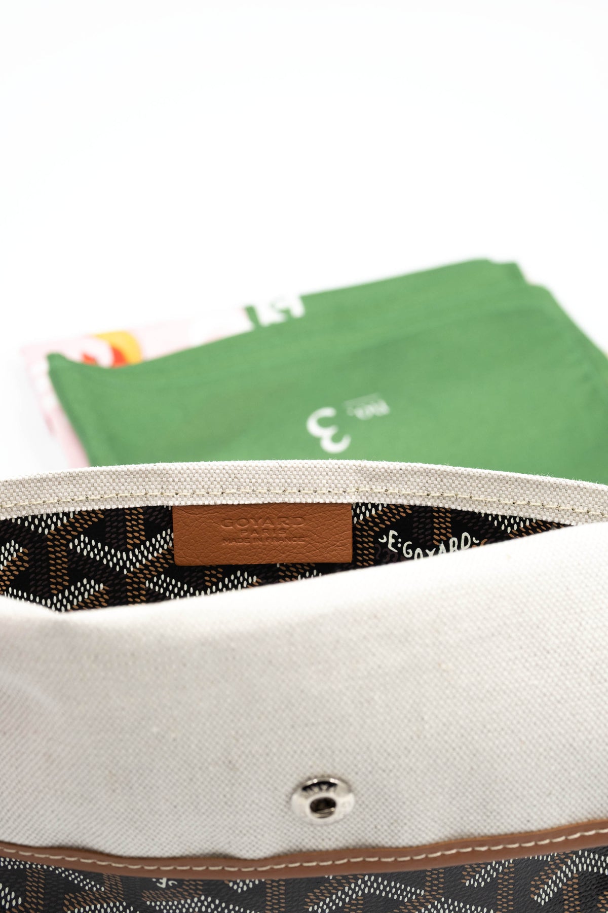 Goyard Green Multi Color No. 3 Silk Scarf & Pouch 70cm