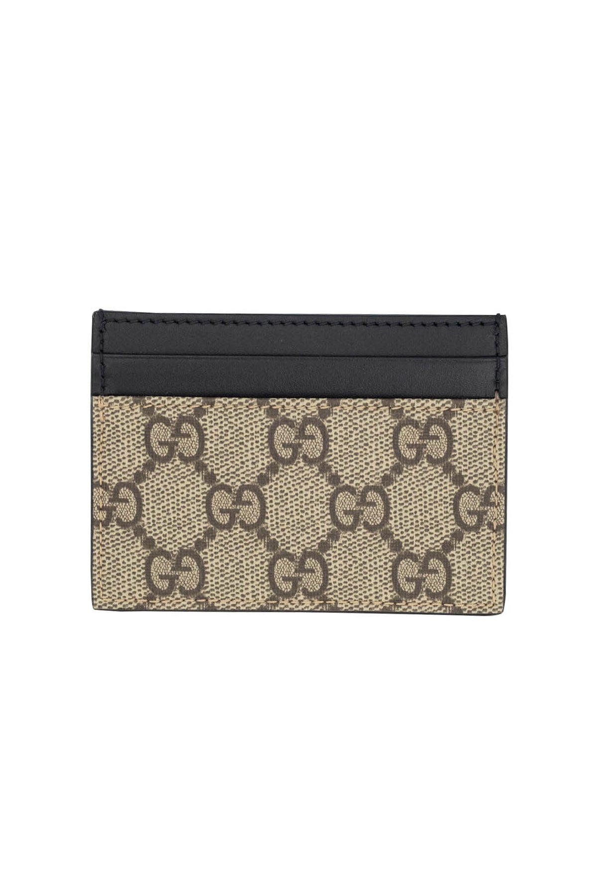 Gucci Black and Brown Monogram Pattern Card Holder