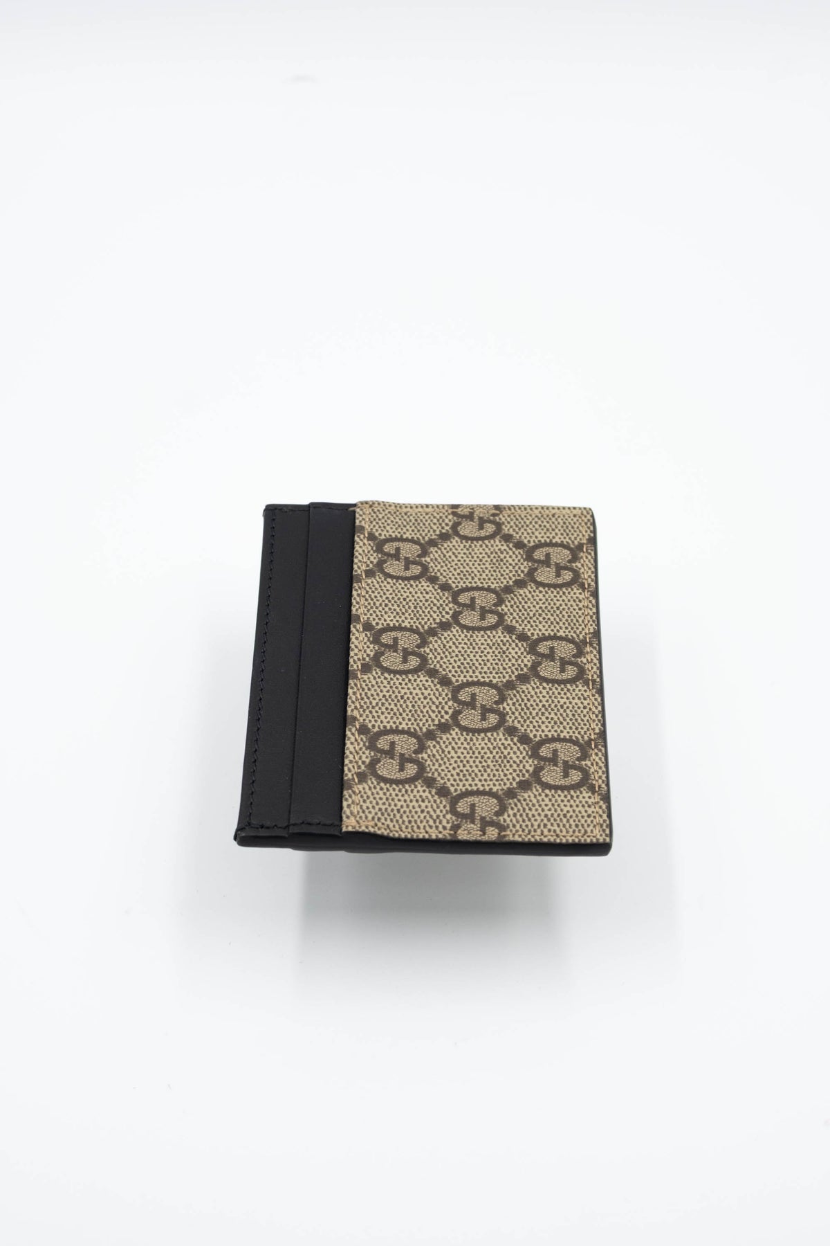 Gucci Black and Brown Monogram Pattern Card Holder