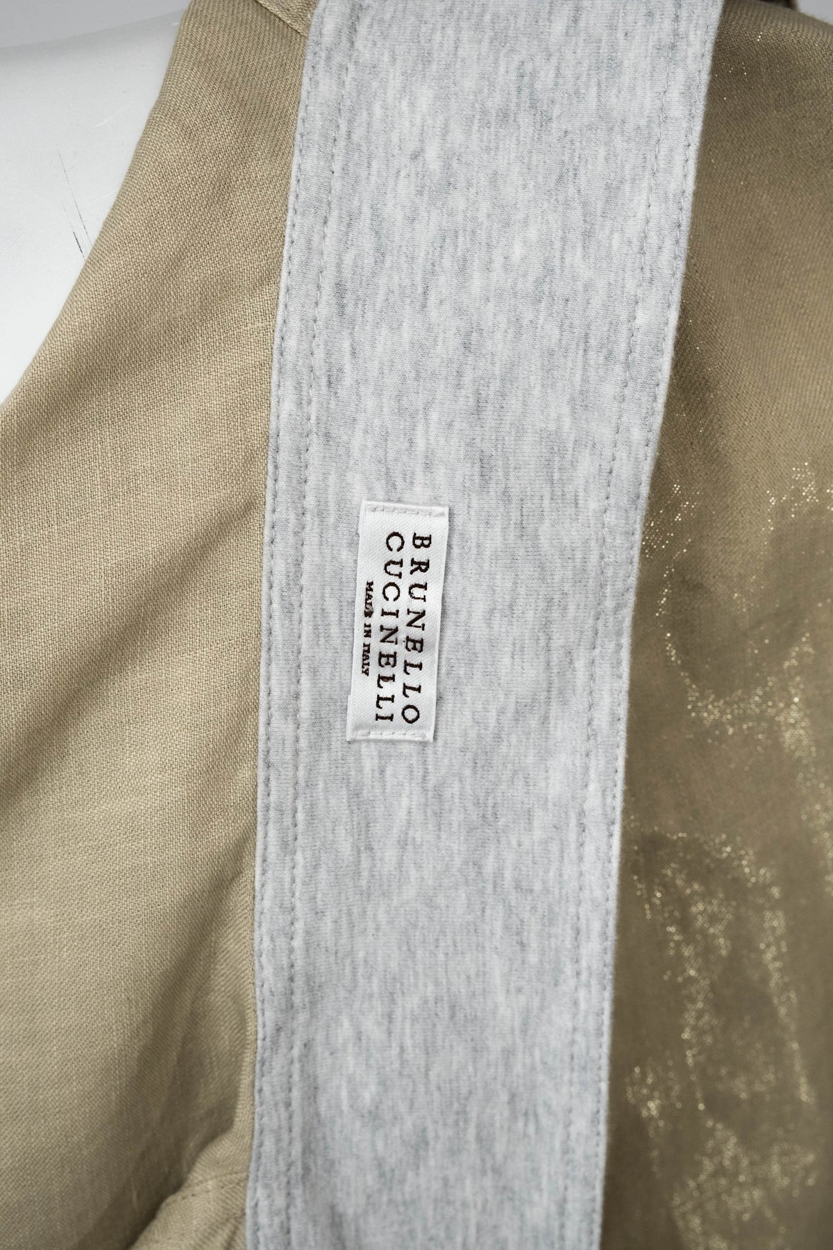 Brunello Cuccinelli Metallic Taupe Drawstring Jacket Size Small