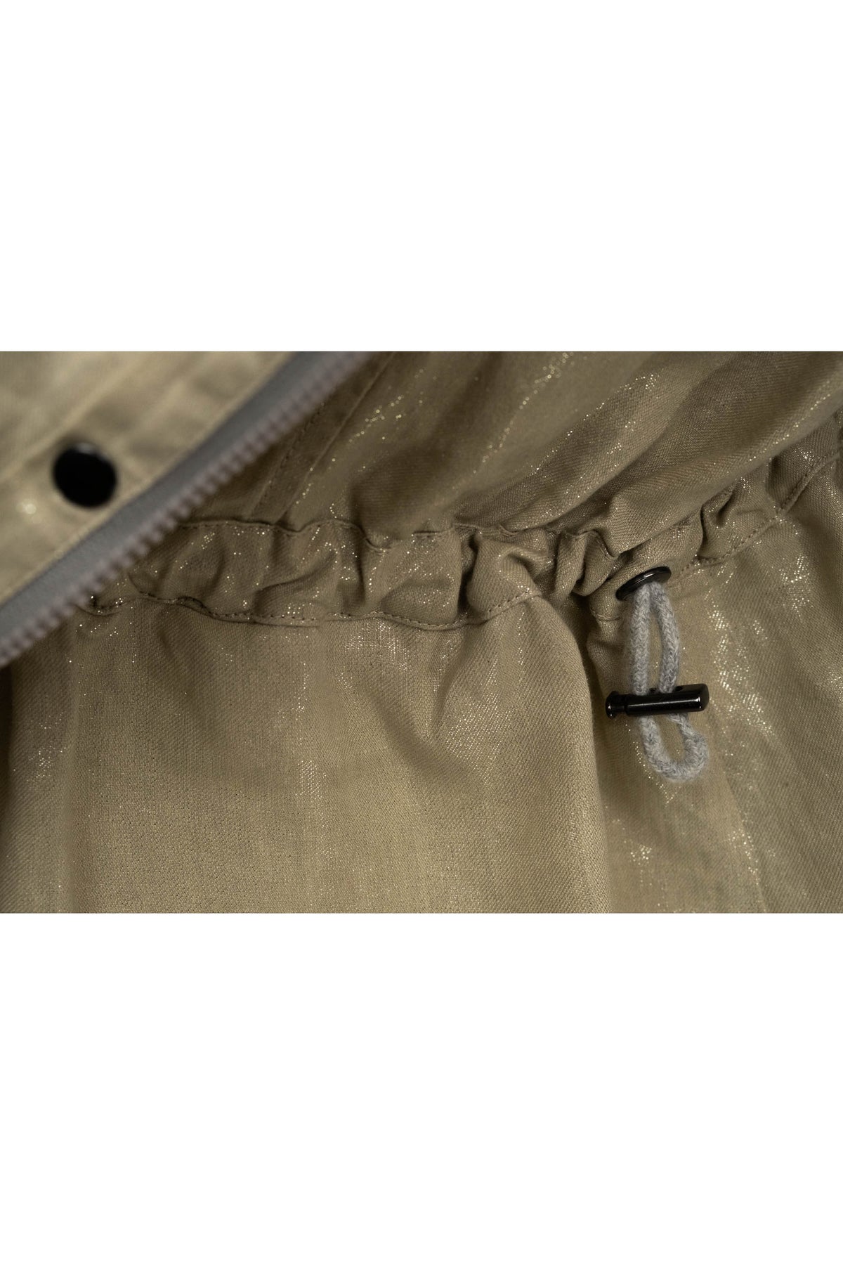 Brunello Cuccinelli Metallic Taupe Drawstring Jacket Size Small