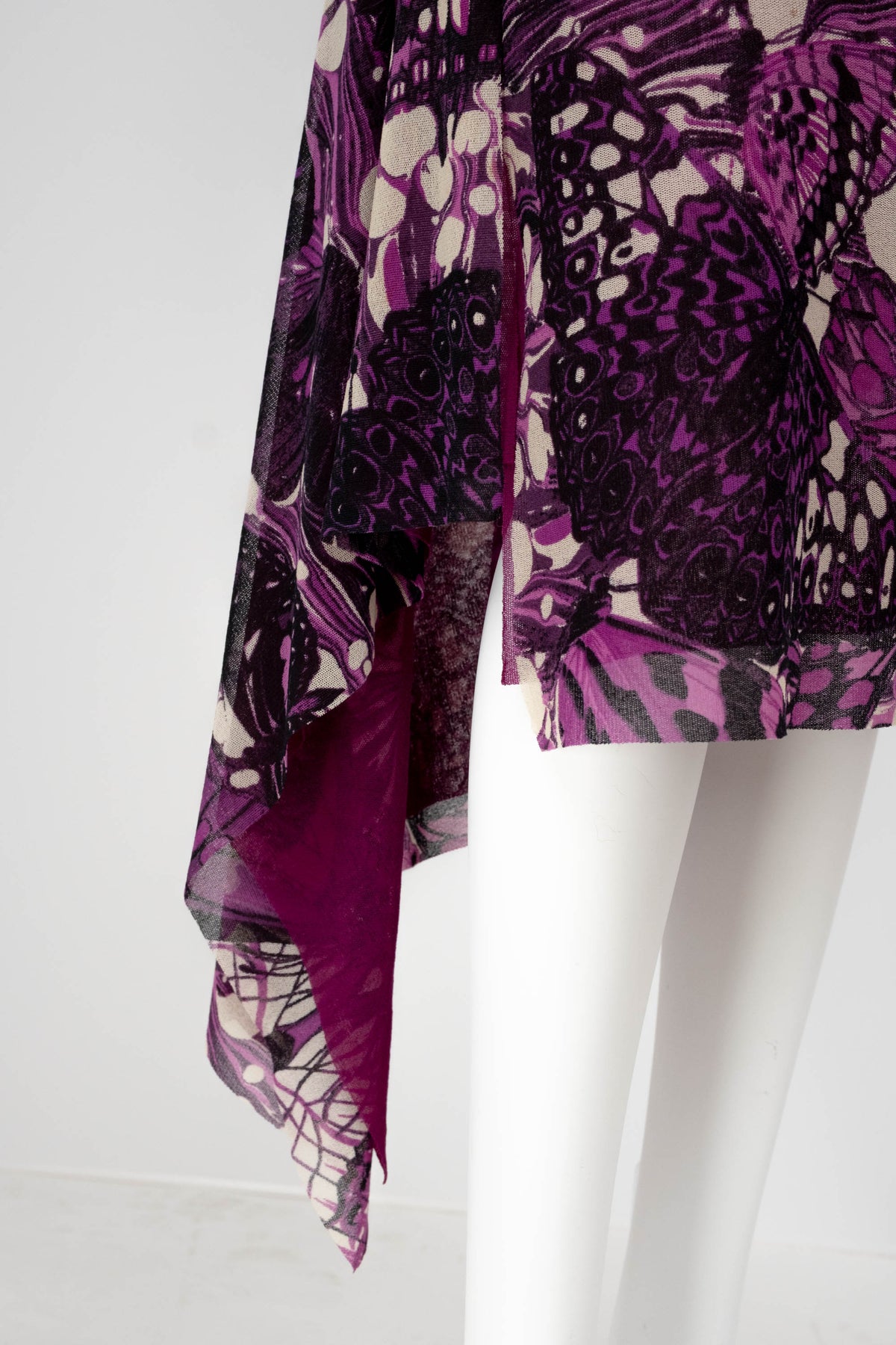 Jean Paul Gaultier Maille Femme Purple Butterfly Print Skirt and Turtleneck Size M