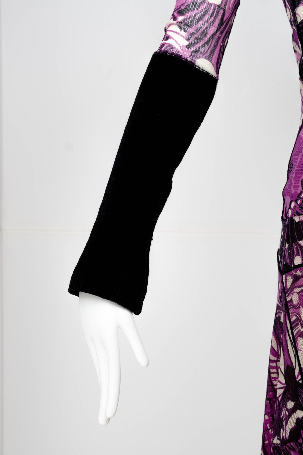 Jean Paul Gaultier Maille Femme Purple Butterfly Print Skirt and Turtleneck Size M