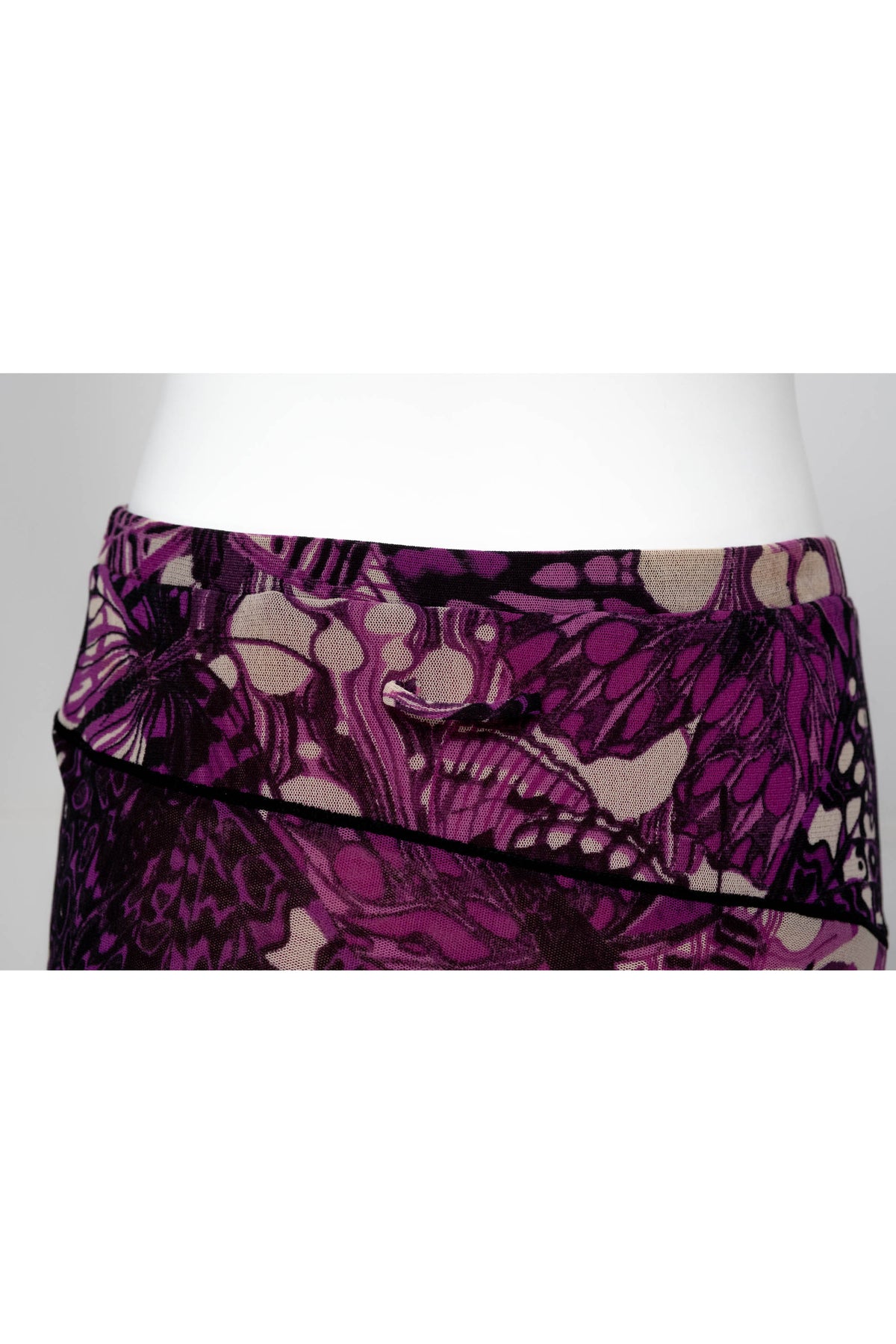 Jean Paul Gaultier Maille Femme Purple Butterfly Print Skirt and Turtleneck Size M