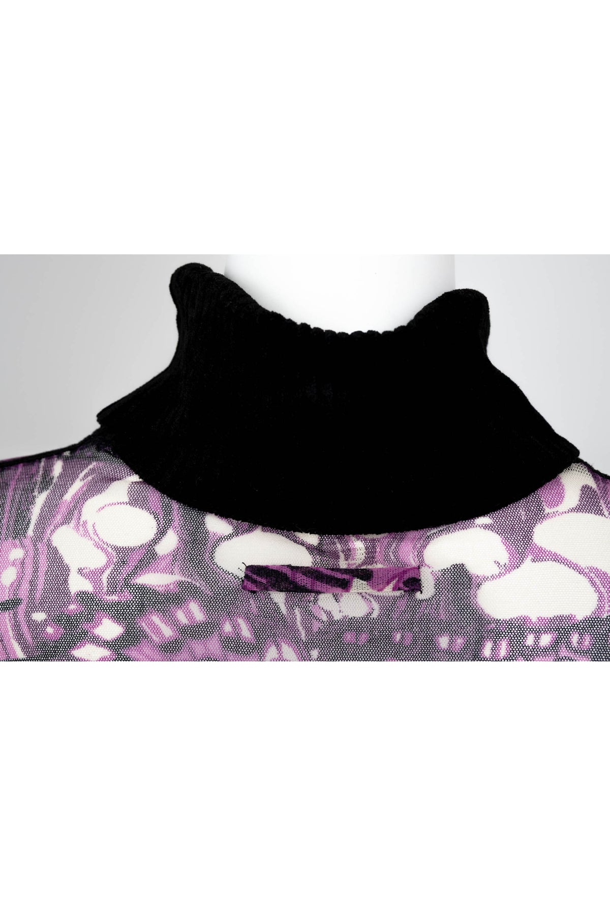 Jean Paul Gaultier Maille Femme Purple Butterfly Print Skirt and Turtleneck Size M