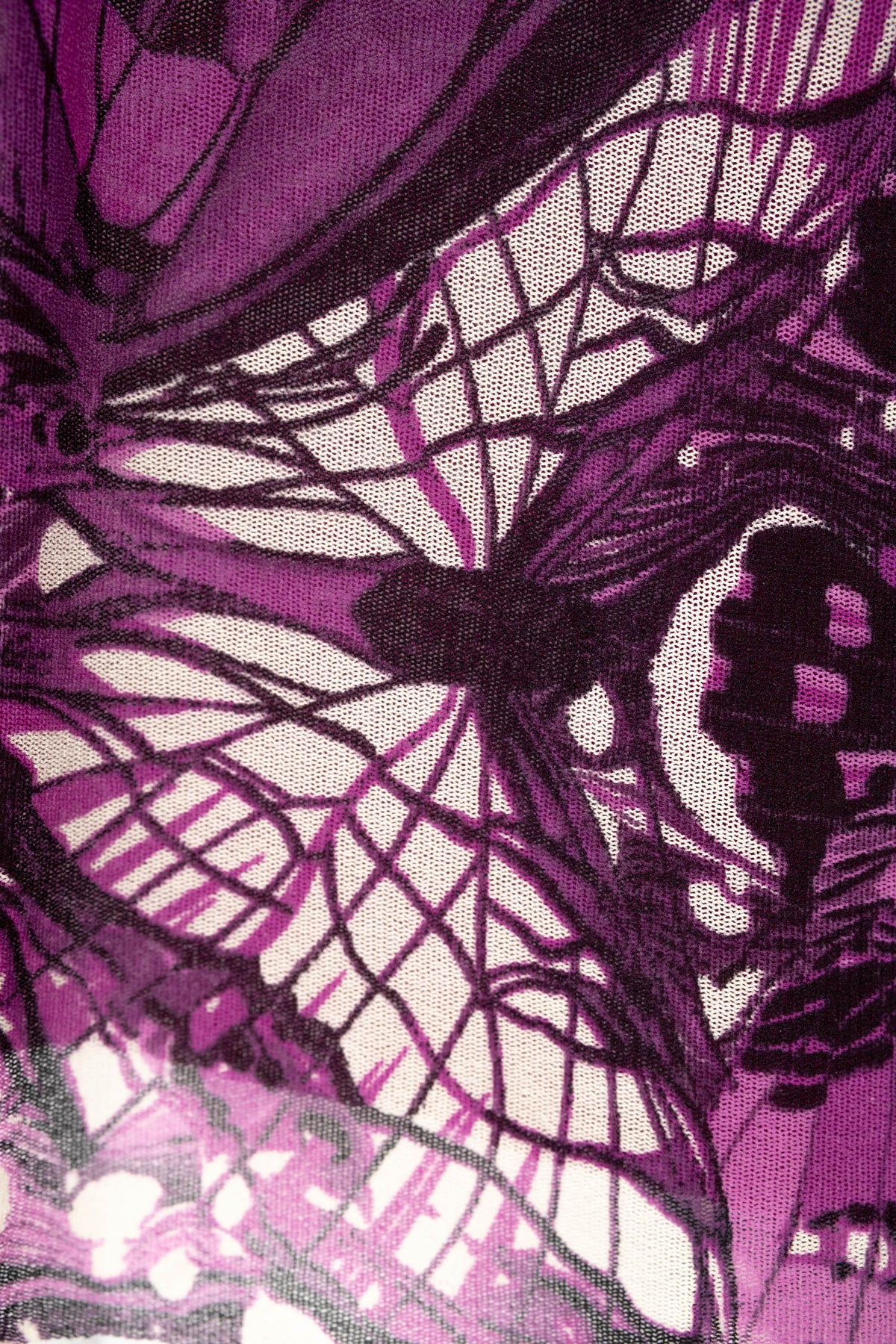 Jean Paul Gaultier Maille Femme Purple Butterfly Print Skirt and Turtleneck Size M