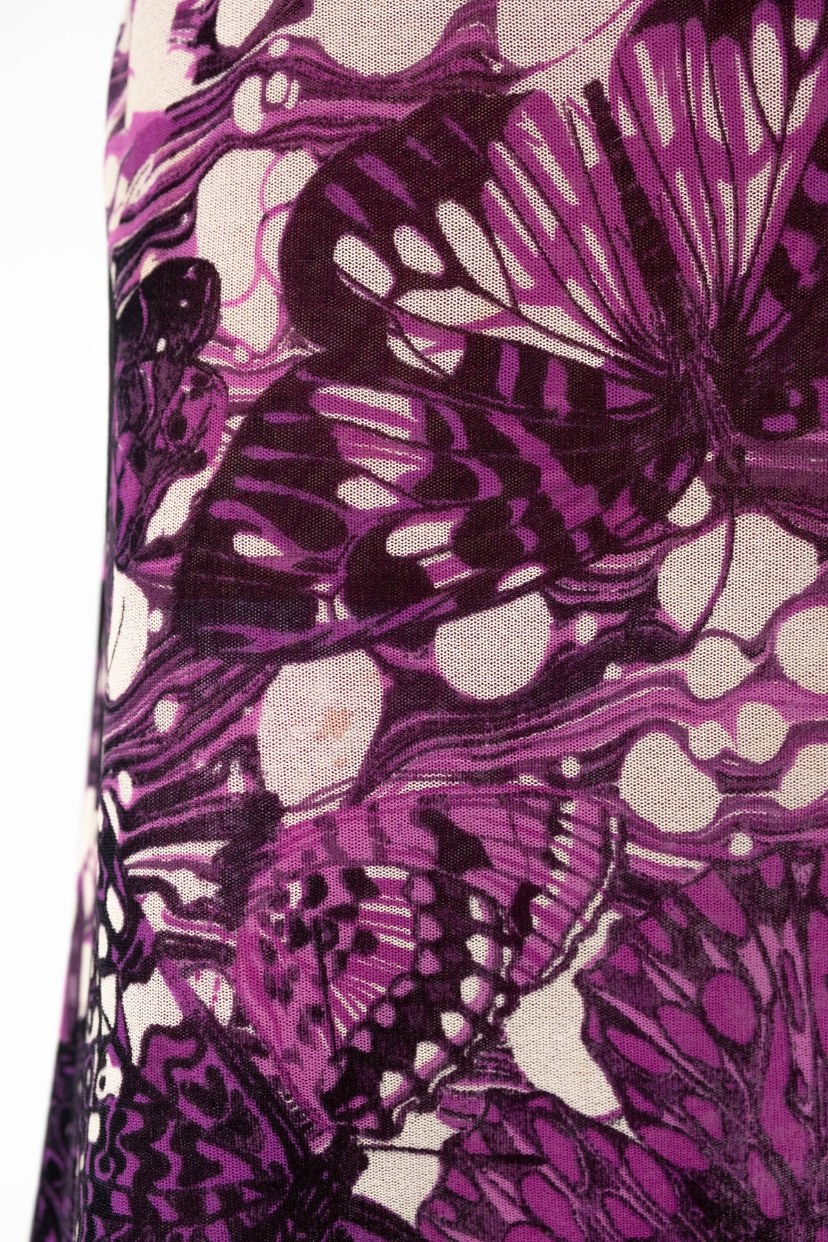 Jean Paul Gaultier Maille Femme Purple Butterfly Print Skirt and Turtleneck Size M