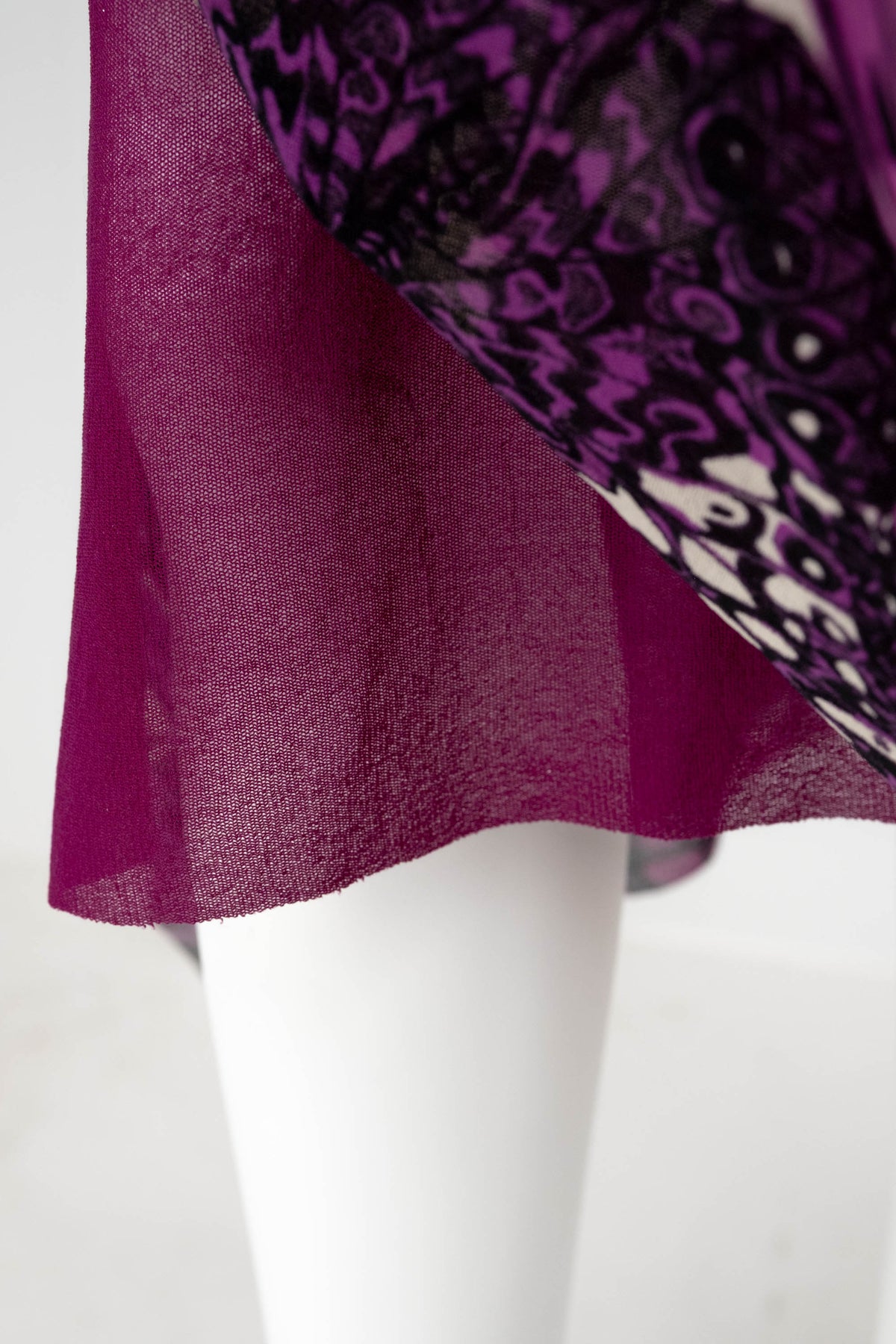 Jean Paul Gaultier Maille Femme Purple Butterfly Print Skirt and Turtleneck Size M