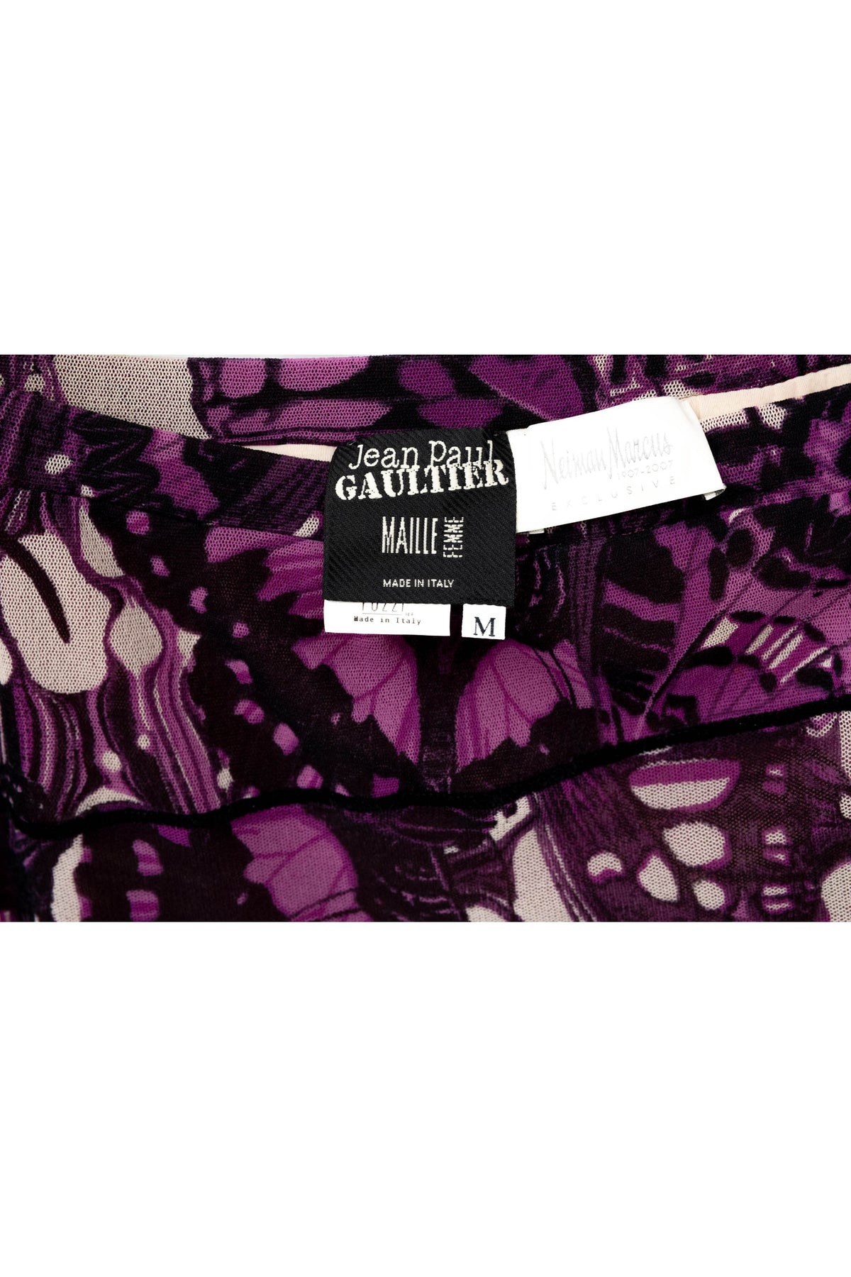 Jean Paul Gaultier Maille Femme Purple Butterfly Print Skirt and Turtleneck Size M
