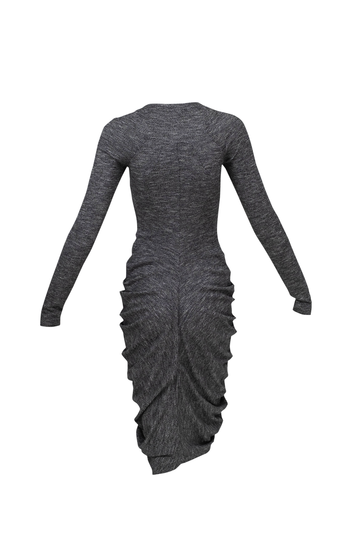 Alexander McQueen Grey Ruched Zip Dress Size