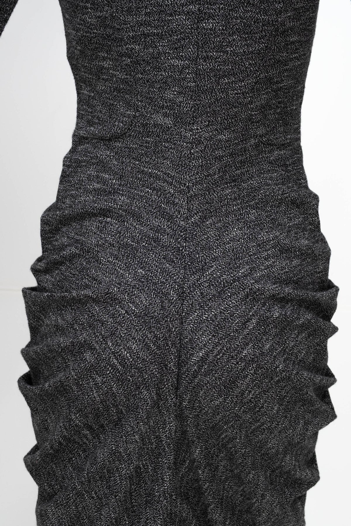 Alexander McQueen Grey Ruched Zip Dress Size