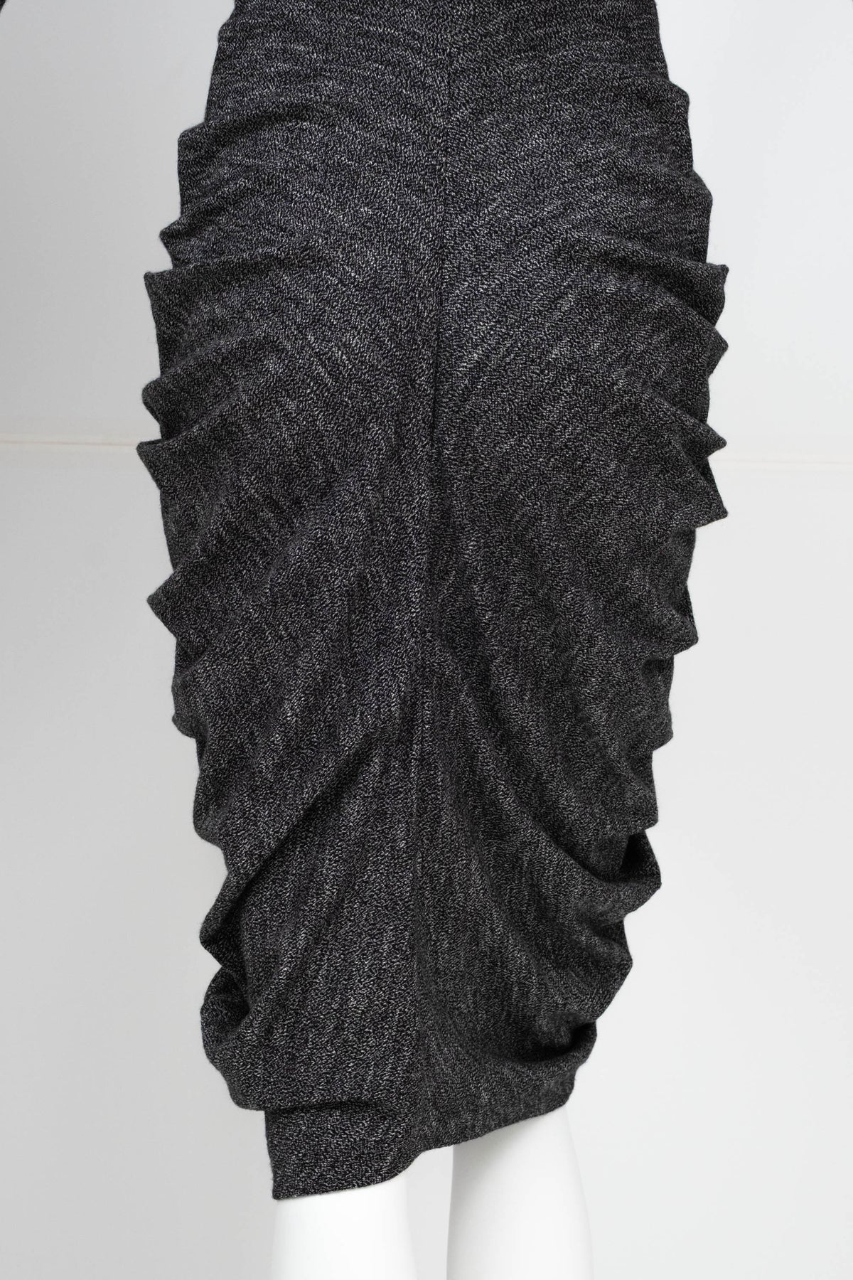 Alexander McQueen Grey Ruched Zip Dress Size