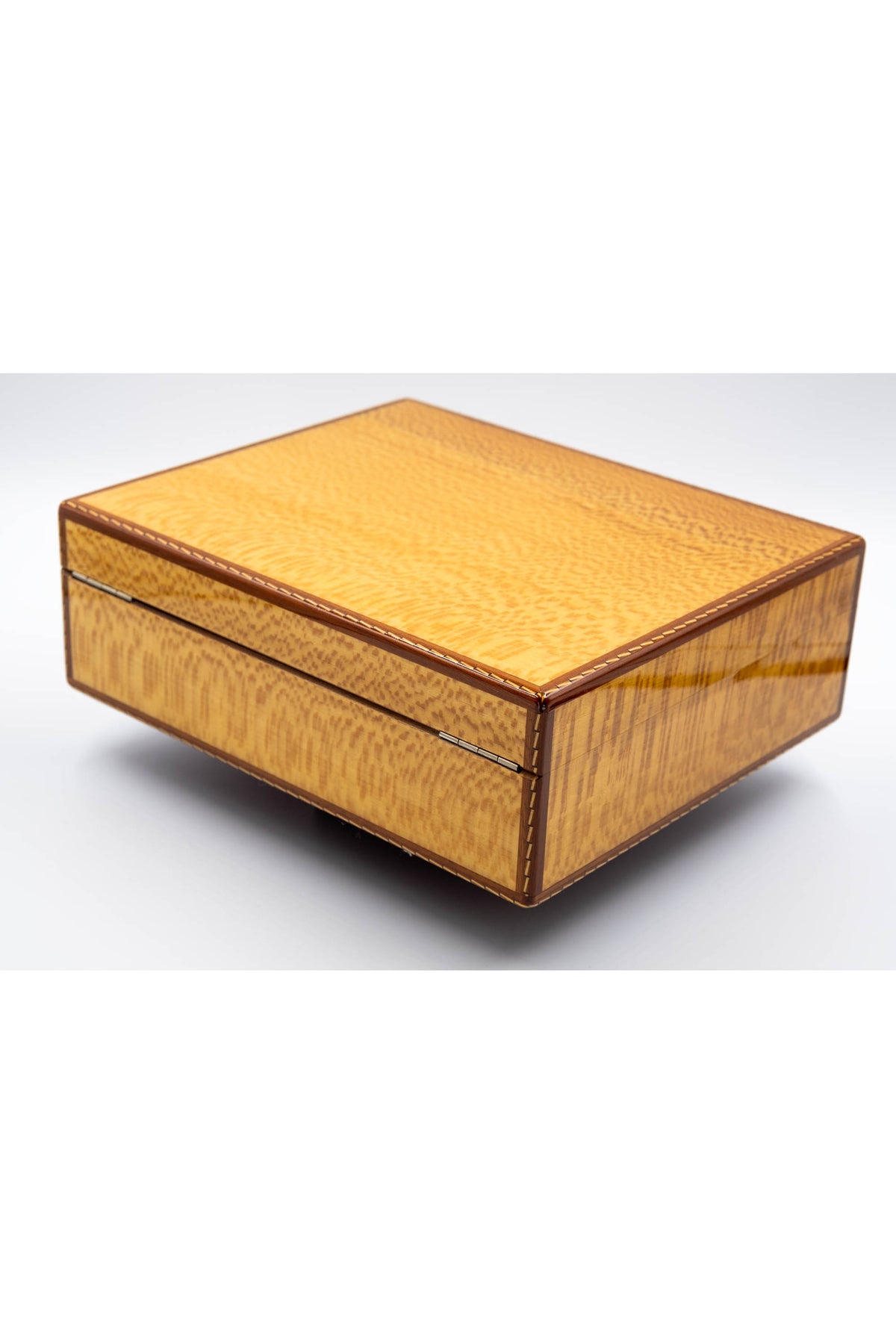 Hermes Vintage Custom Pear Wood Humidor Box With Hydrometer