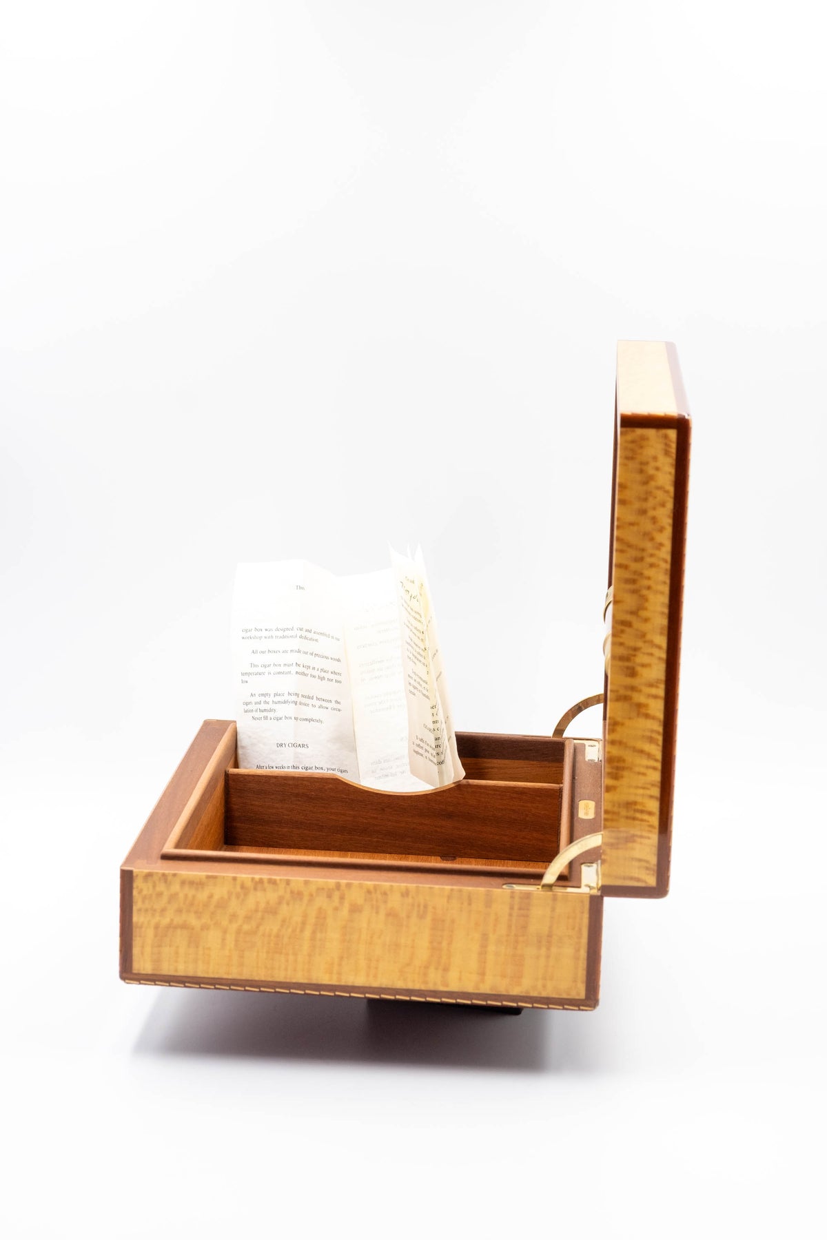 Hermes Vintage Custom Pear Wood Humidor Box With Hydrometer