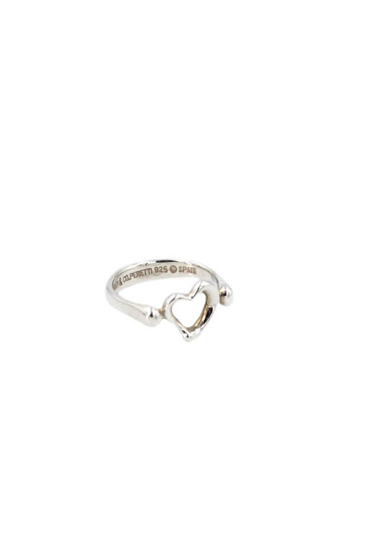 Tiffany & Co. Elsa Peretti Sterling Silver Open Heart Ring Size 3