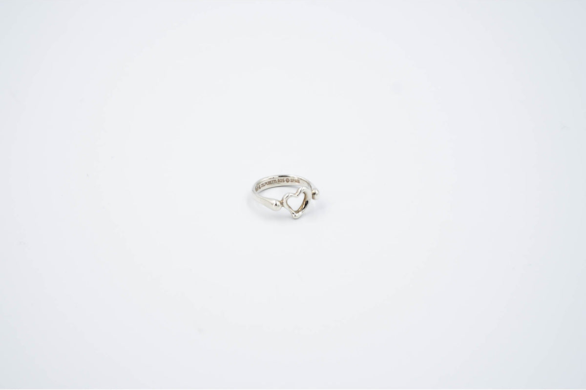 Tiffany & Co. Elsa Peretti Sterling Silver Open Heart Ring Size 3