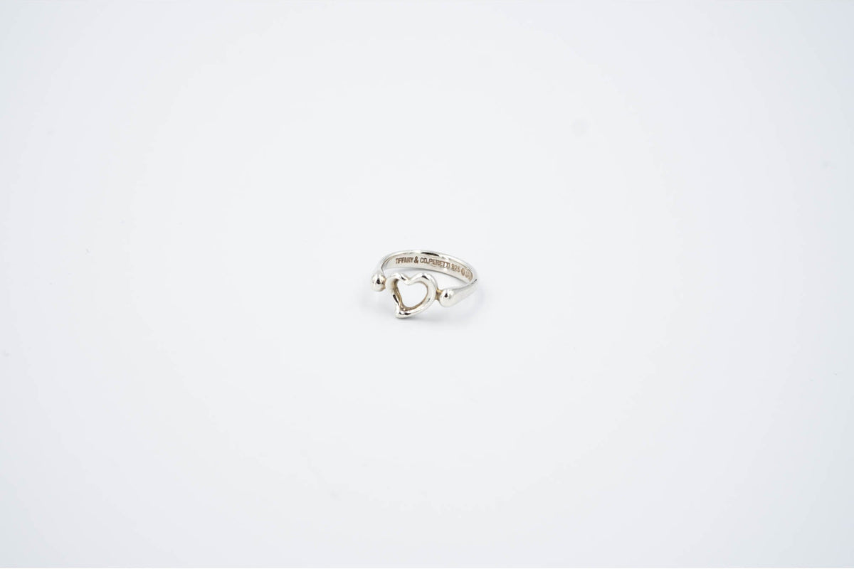 Tiffany & Co. Elsa Peretti Sterling Silver Open Heart Ring Size 3