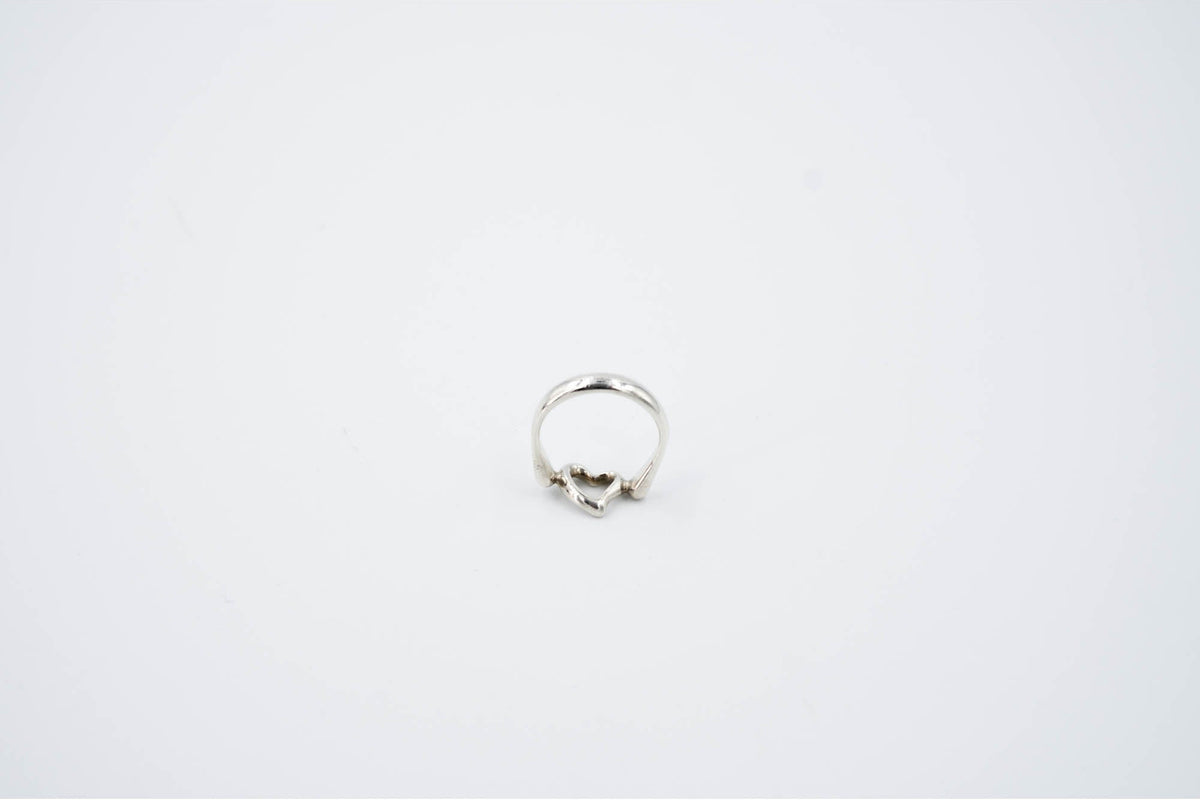 Tiffany & Co. Elsa Peretti Sterling Silver Open Heart Ring Size 3