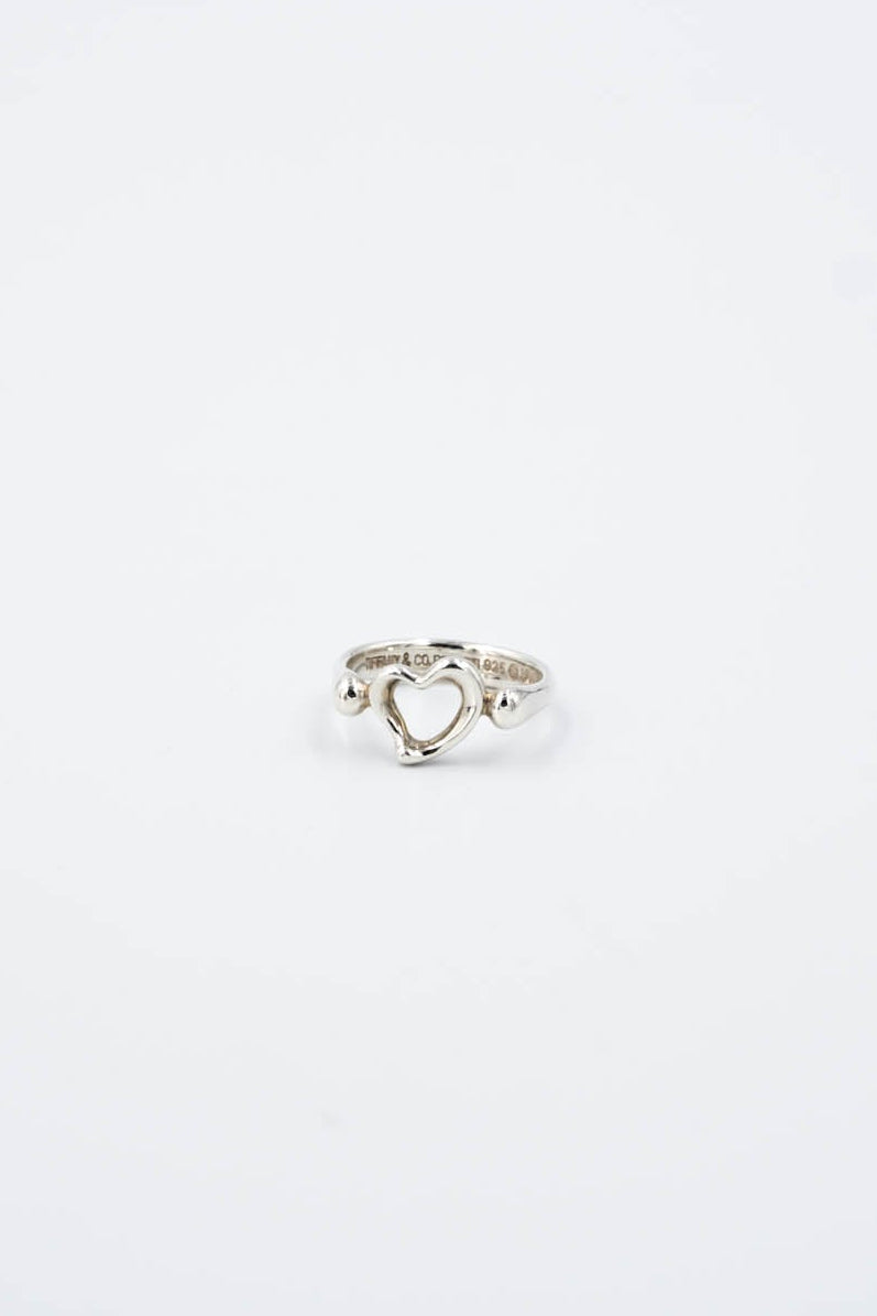 Tiffany & Co. Elsa Peretti Sterling Silver Open Heart Ring Size 3