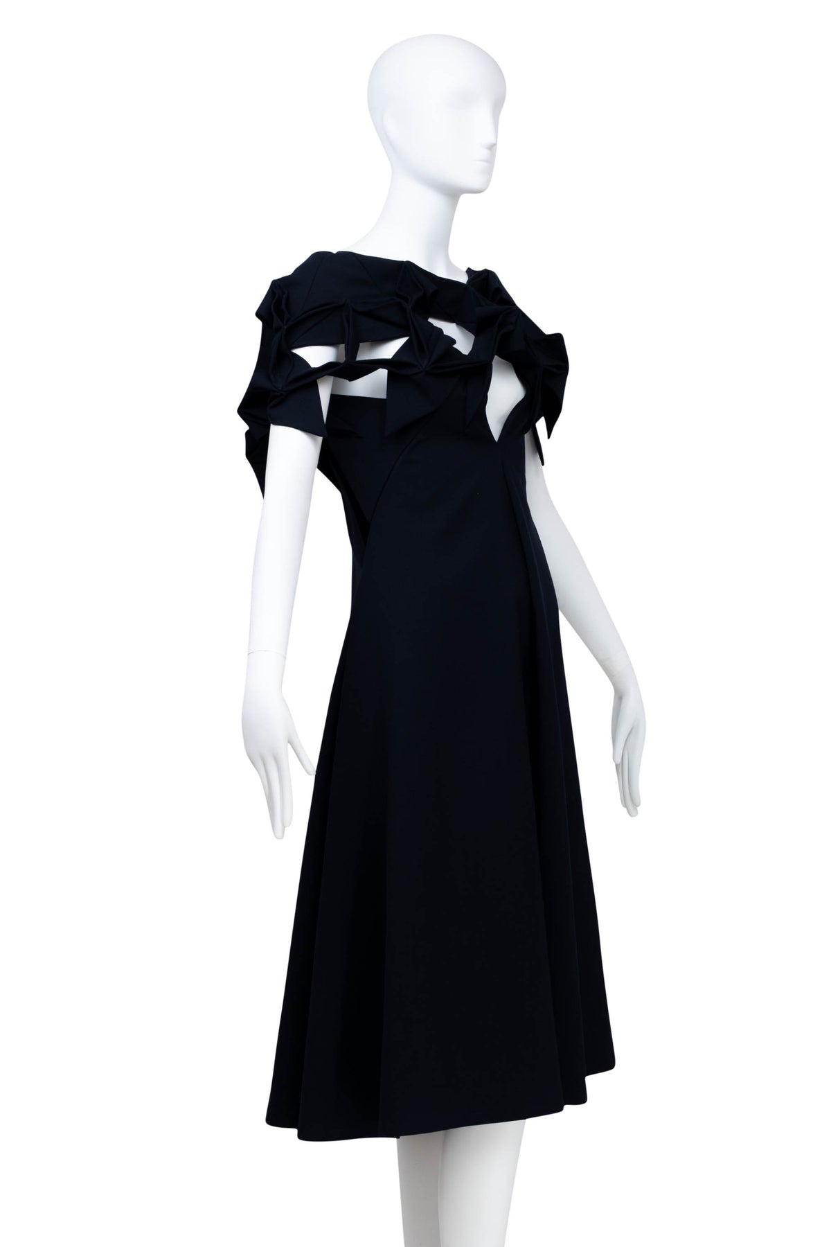 Junya Watanabe Black Origami Neckline Dress 2016 Size S