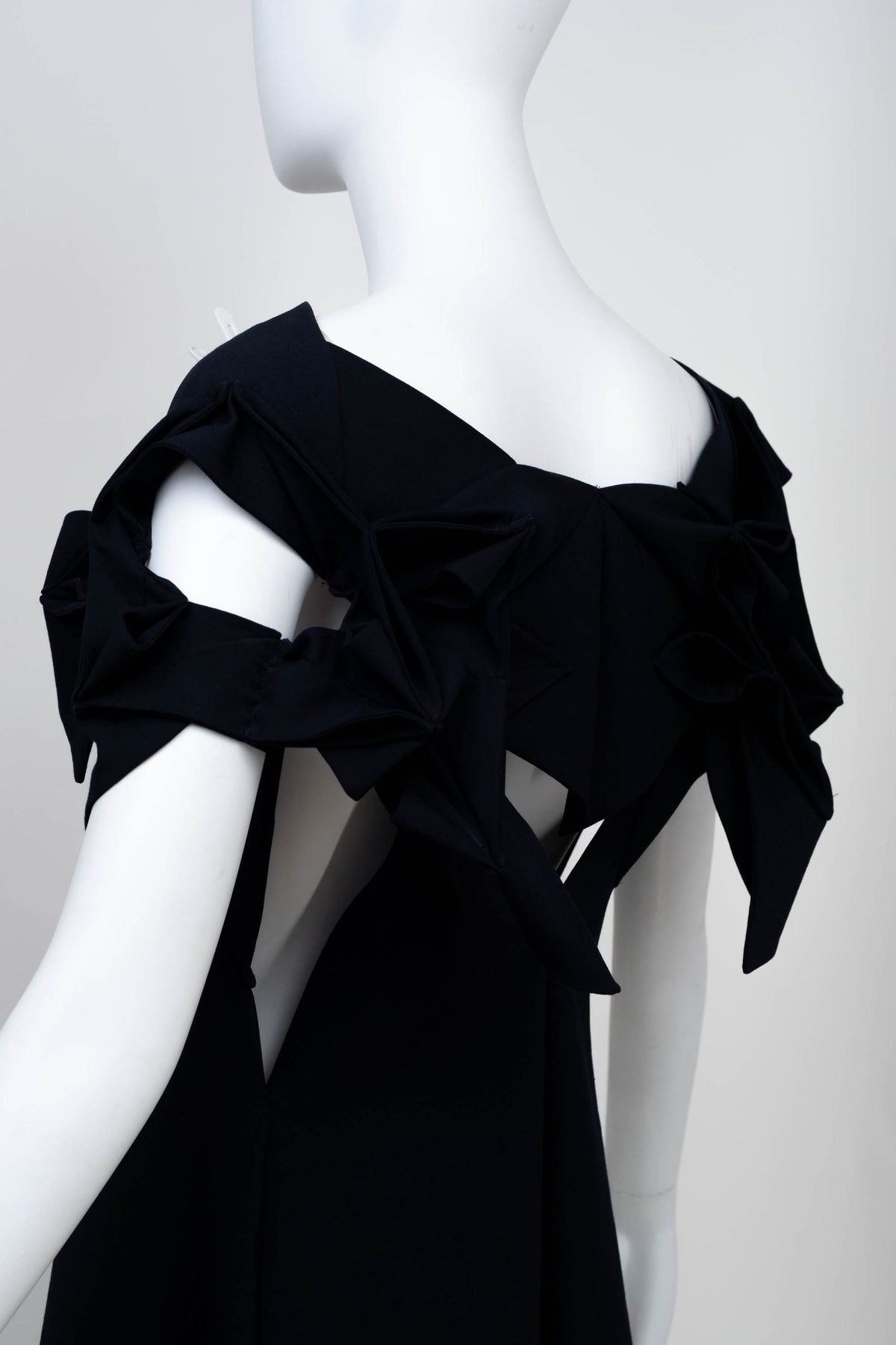 Junya Watanabe Black Origami Neckline Dress 2016 Size S
