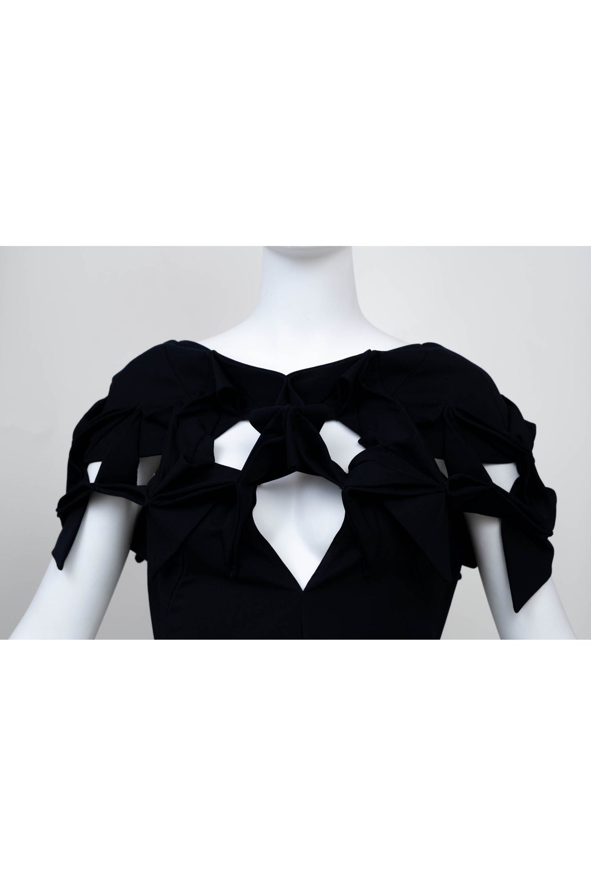 Junya Watanabe Black Origami Neckline Dress 2016 Size S