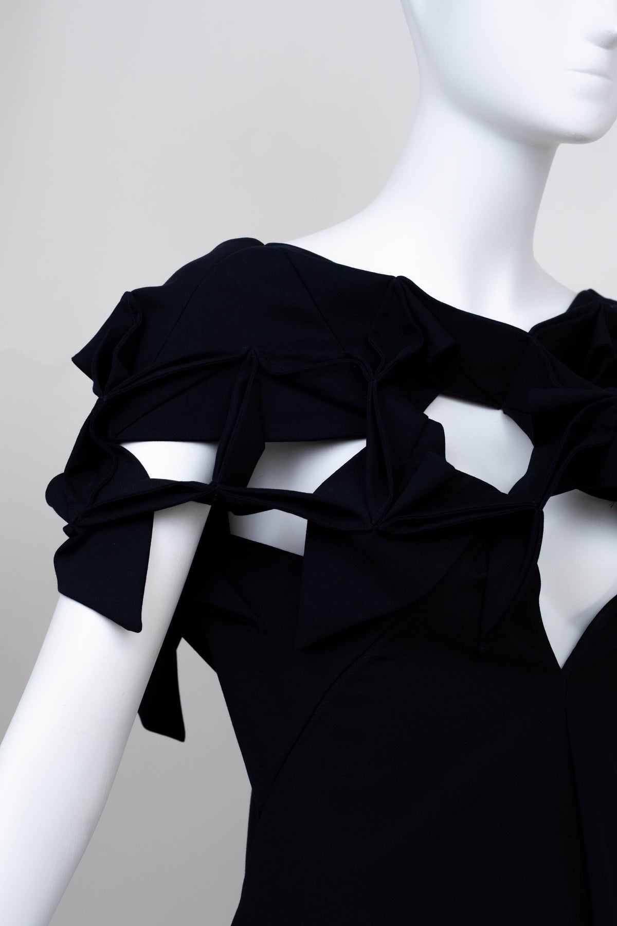 Junya Watanabe Black Origami Neckline Dress 2016 Size S