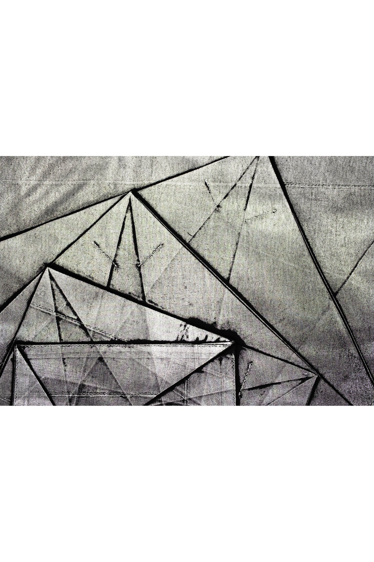 Issey Miyake Black and Silver Origami One Shoulder Top