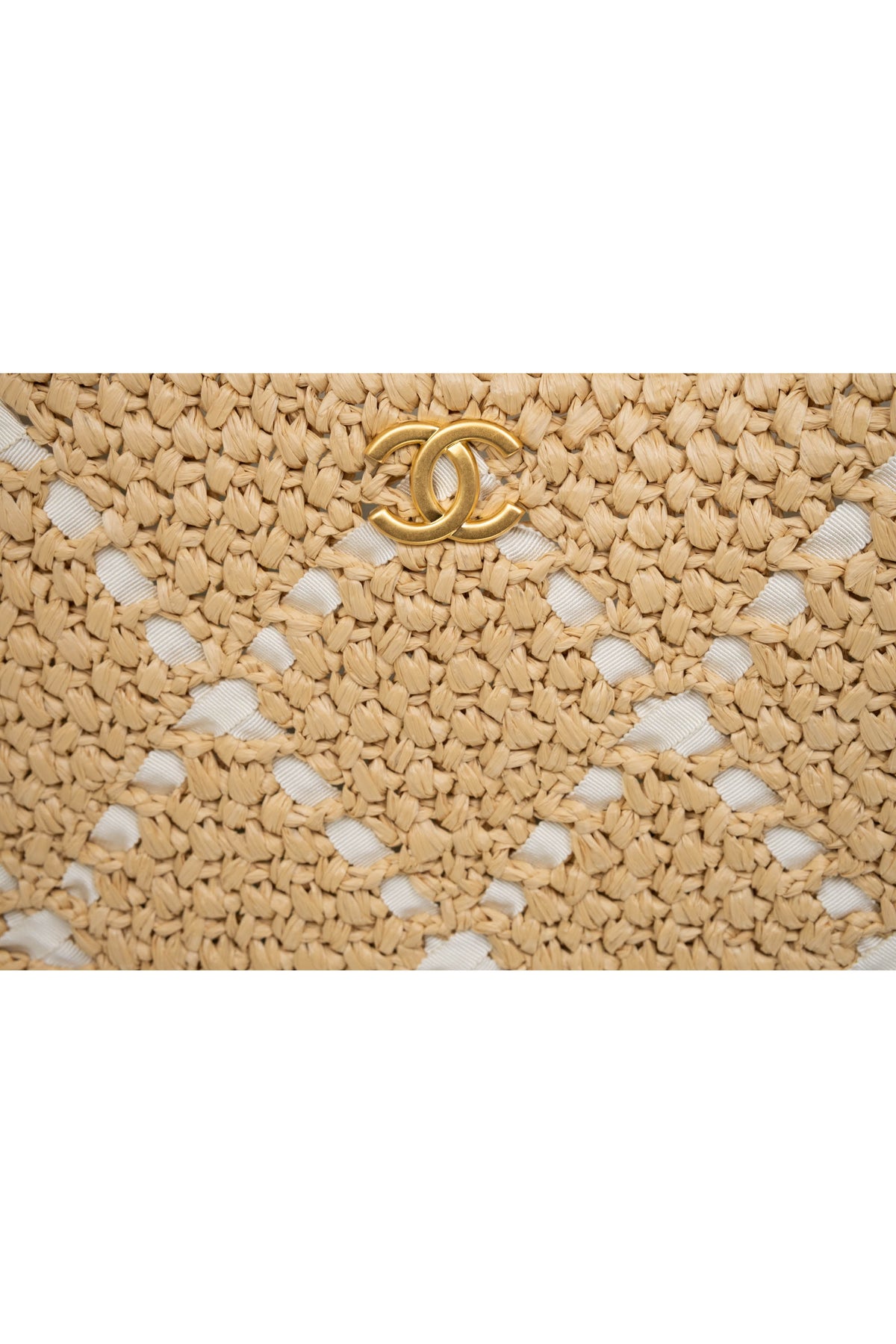 Chanel Raffia Diamond Quilt Shopping Tote Cruise 25/26