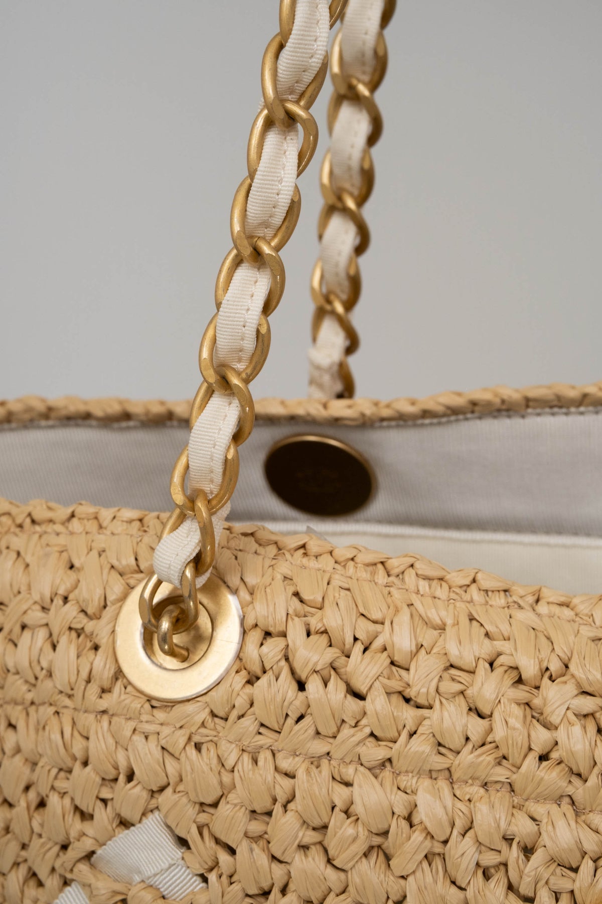 Chanel Raffia Diamond Quilt Shopping Tote Cruise 25/26