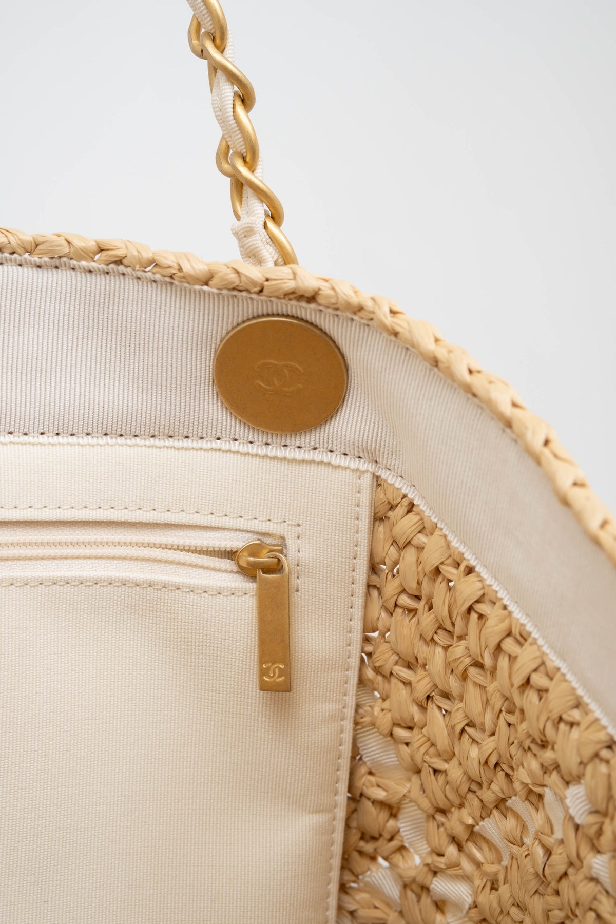 Chanel Raffia Diamond Quilt Shopping Tote Cruise 25/26