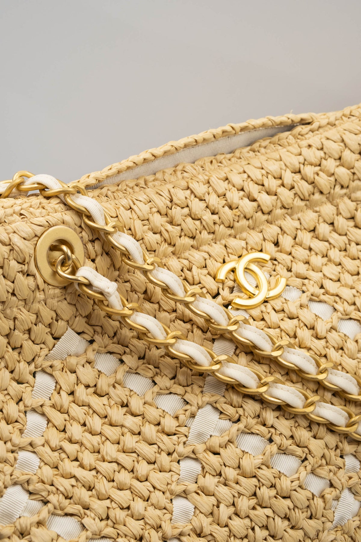 Chanel Raffia Diamond Quilt Shopping Tote Cruise 25/26