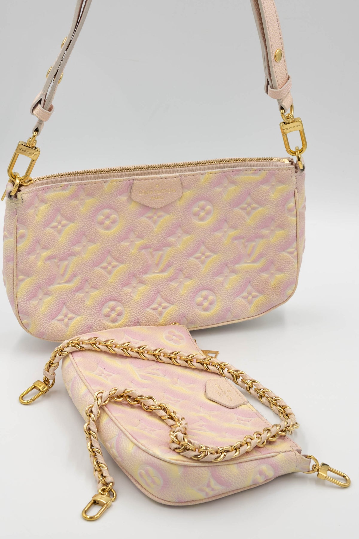 Louis Vuitton Pink and Yellow Summer Stardust Empriente Multi Pochette Purse