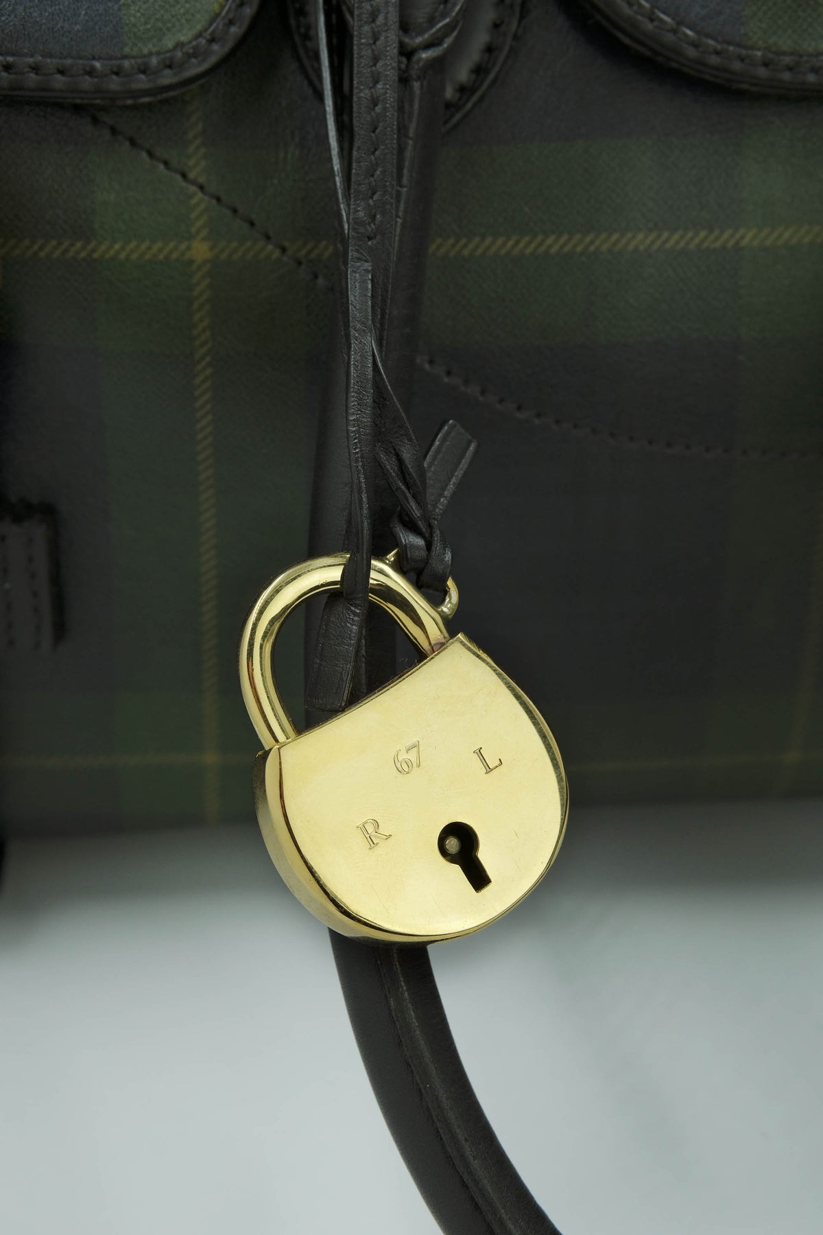 Ralph Lauren Green and Blue Paid Ricky Bag