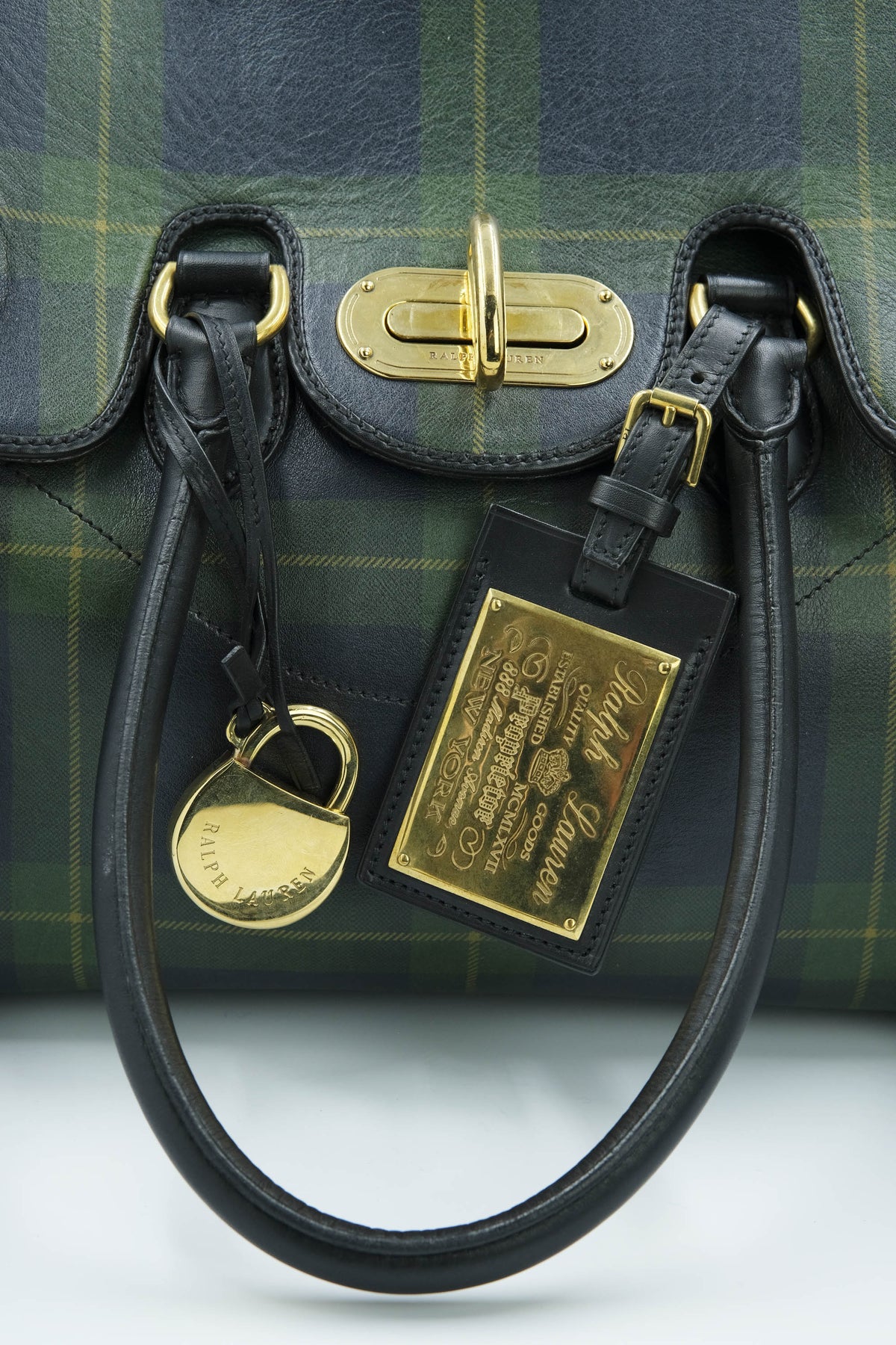 Ralph Lauren Green and Blue Paid Ricky Bag