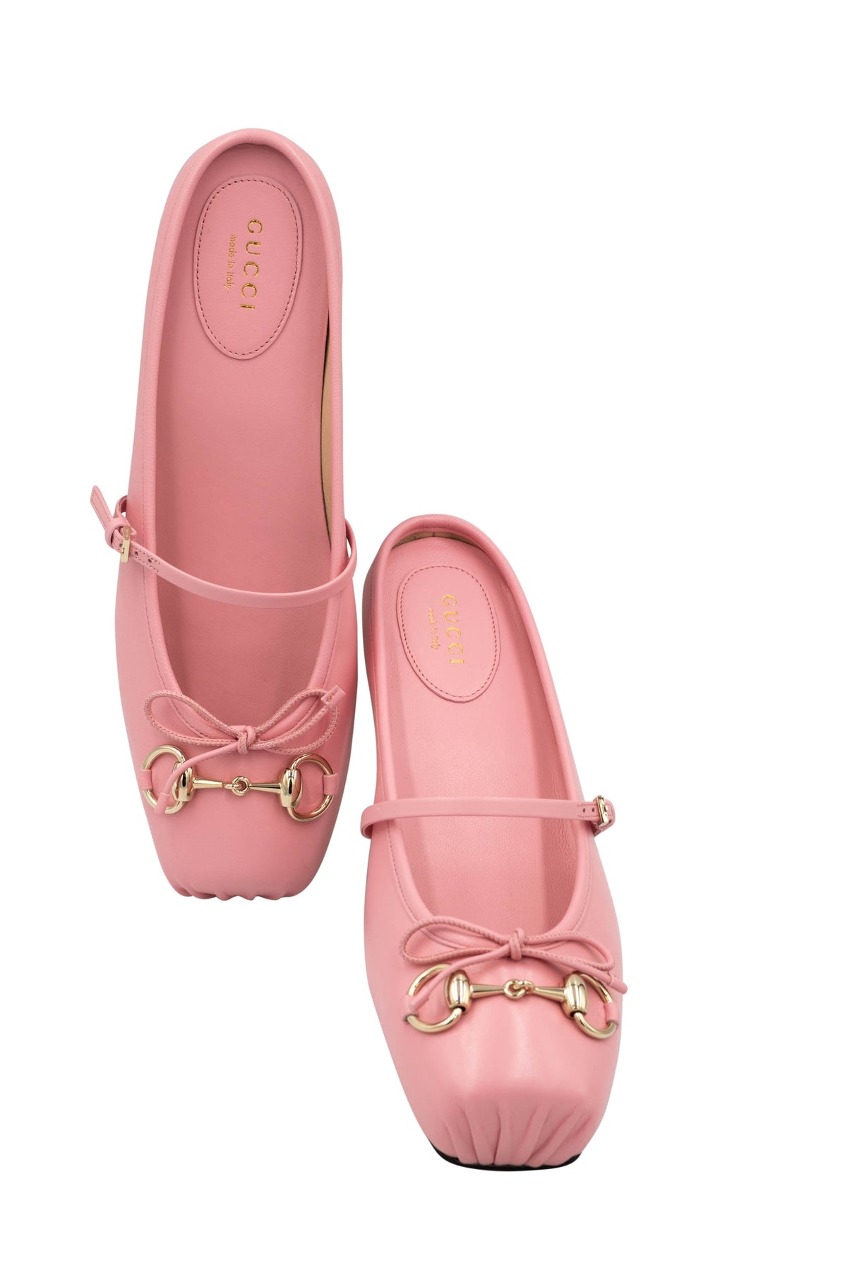 Gucci Pink Horsebit Ballet Slides Size 38.5