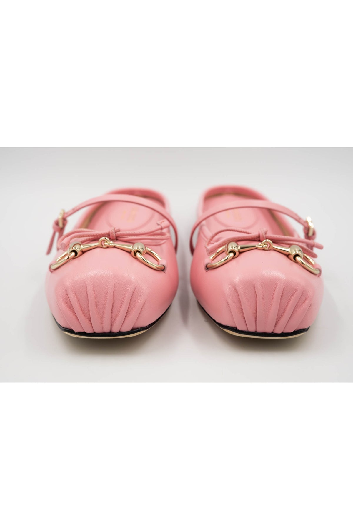 Gucci Pink Horsebit Ballet Slides Size 38.5